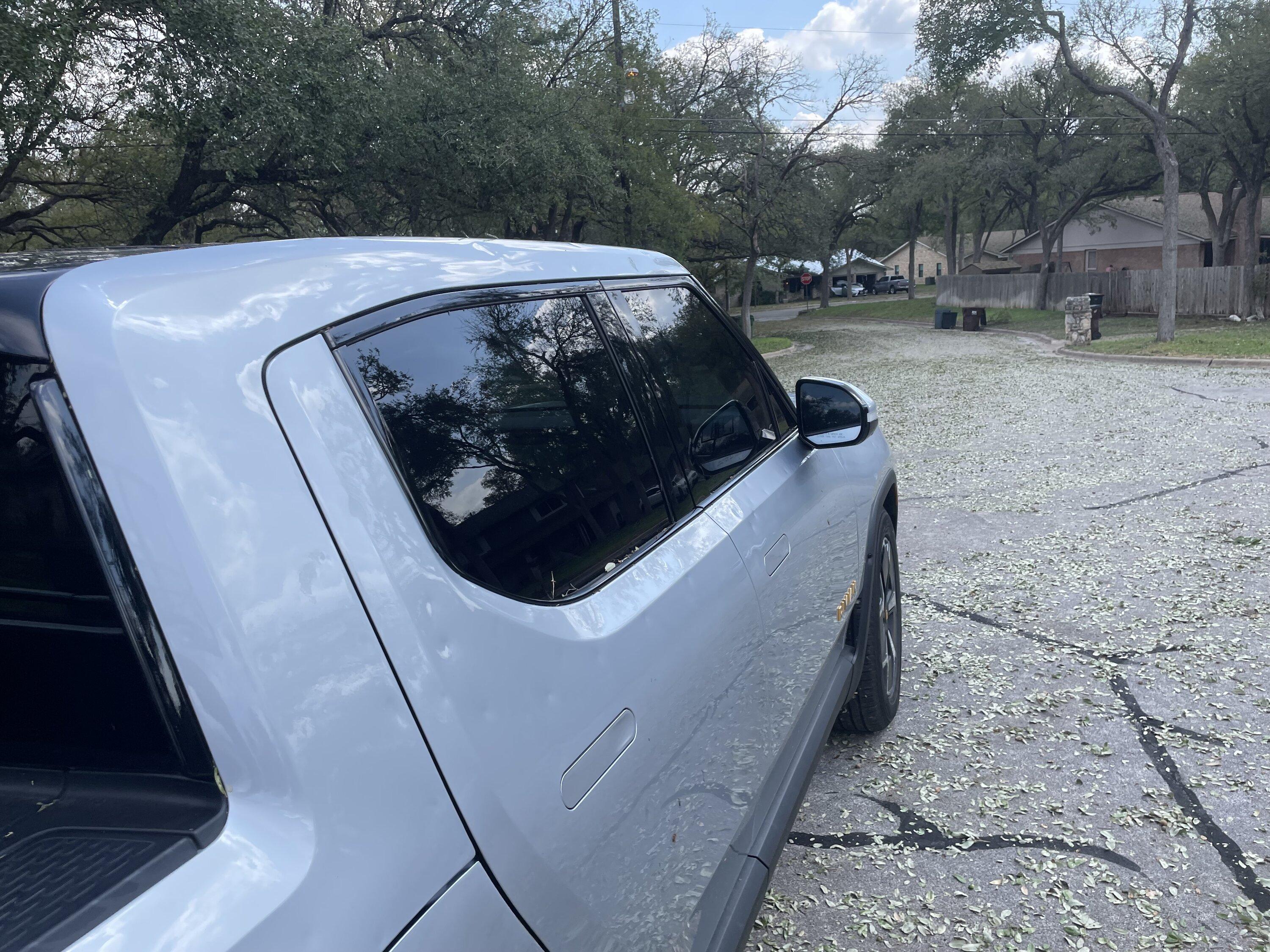 Rivian R1T R1S Hail storm destroys my Rivian R1T IMG_1911
