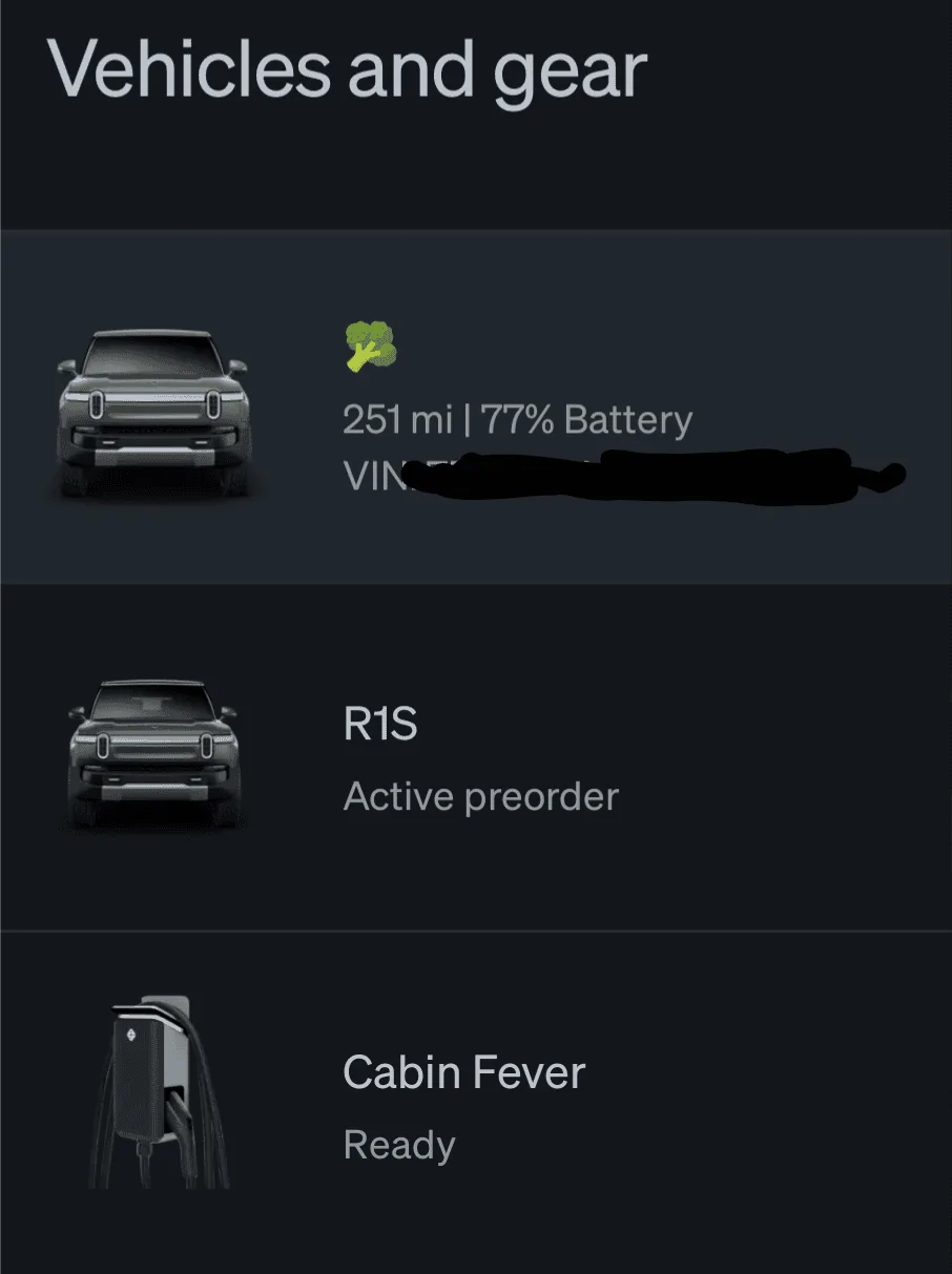 Rivian R1T R1S No OTA for tire size changes Screenshot_20230927-120210