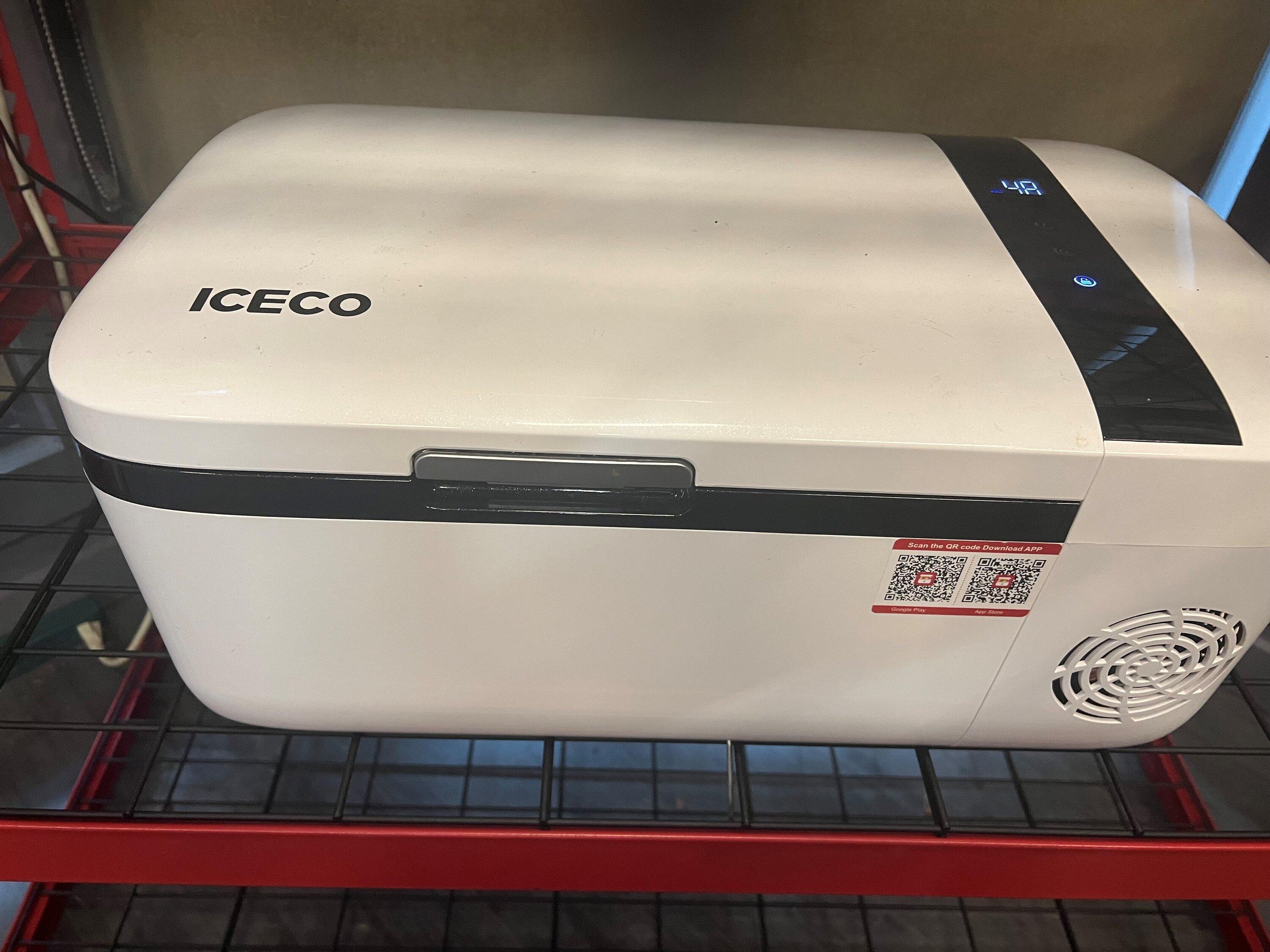 Rivian R1T R1S Fridge in the backseat ICECO