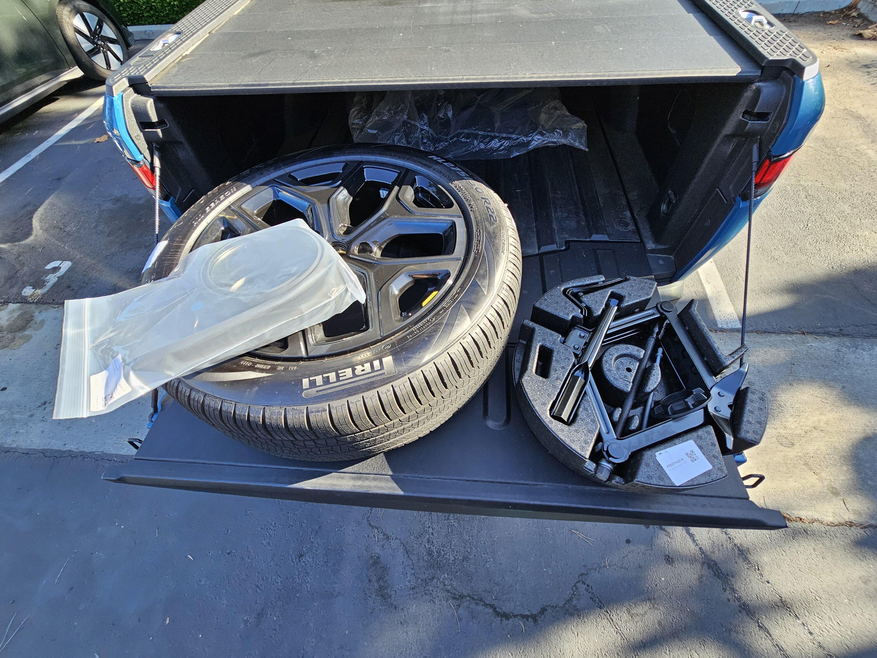 Rivian R1T R1S Rivian Spare Tire Kit - Old vs New (there's a difference) 20231003_085117