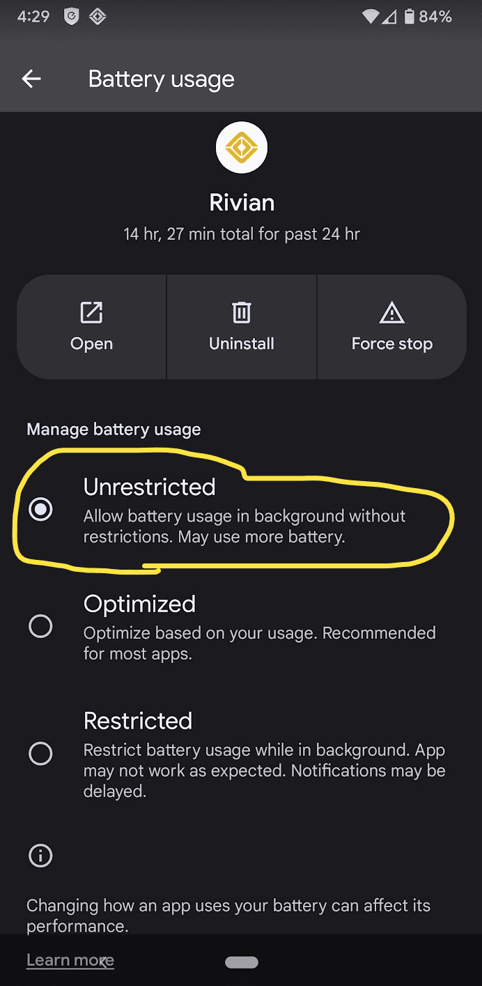 Rivian R1T R1S Anyone update to Android 14? 1696451446154