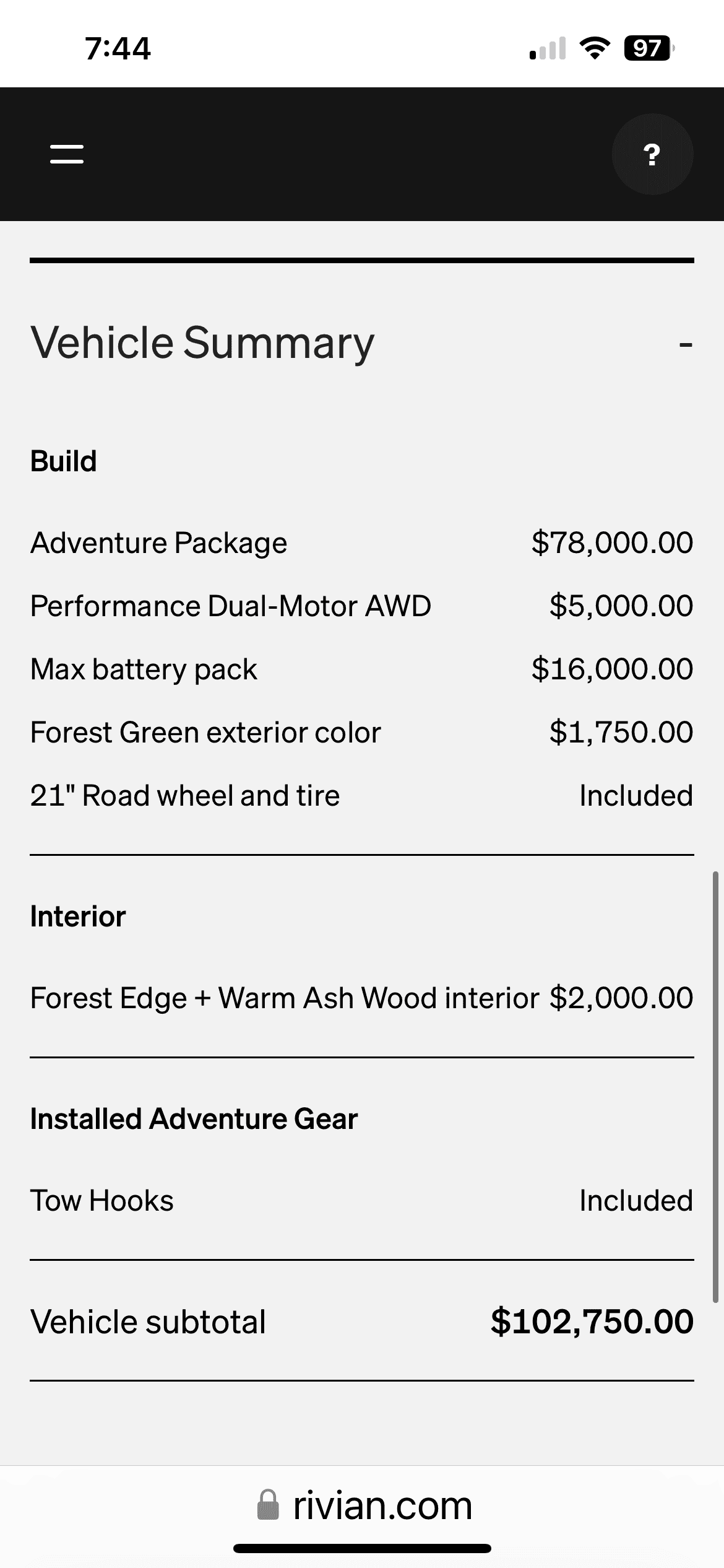Rivian R1T R1S MAX Pack won't be available for order until the fall (says Rivian chat today) 1696517193383