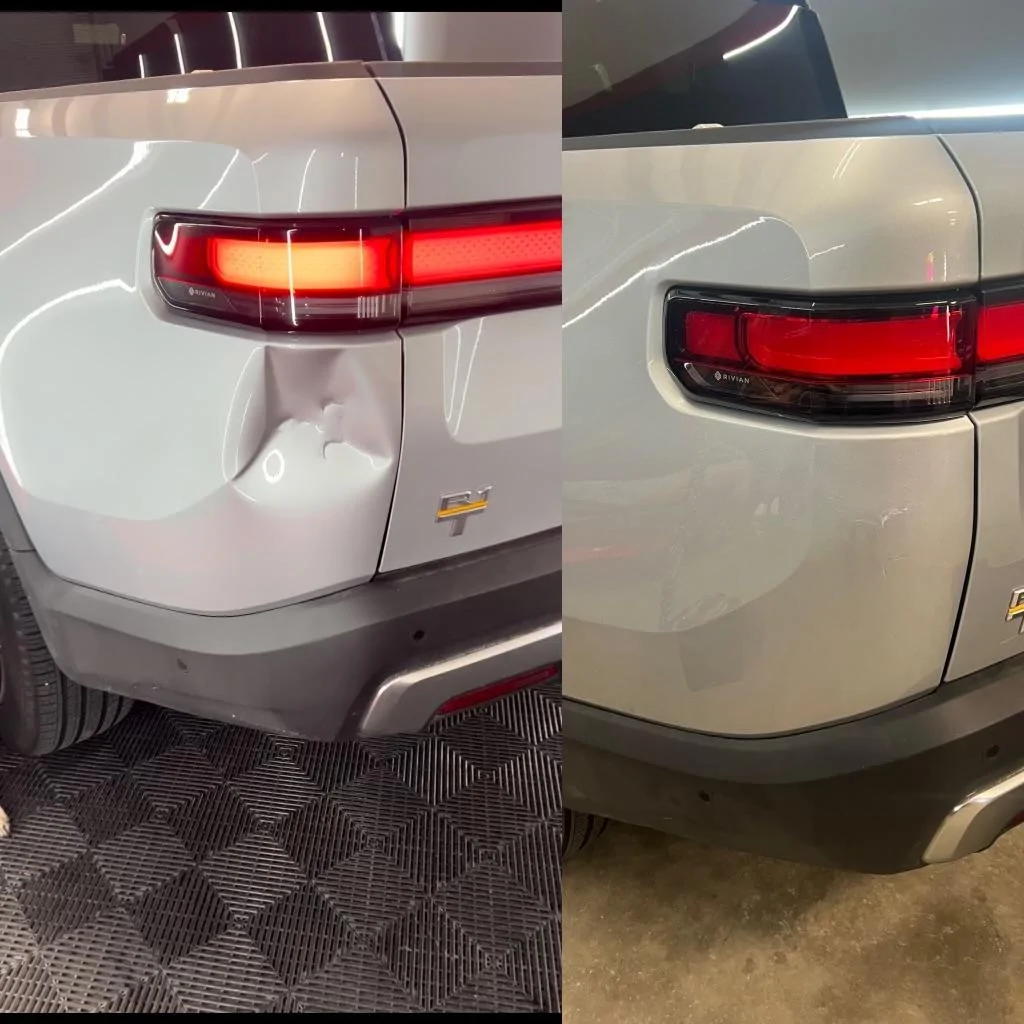 Rivian R1T R1S Wow a $41k dent (quoted for bedside replacement). Saved by PDR paintless dent removal repair AB430E7C-00A4-4910-8CF7-FF9C4A907D0F
