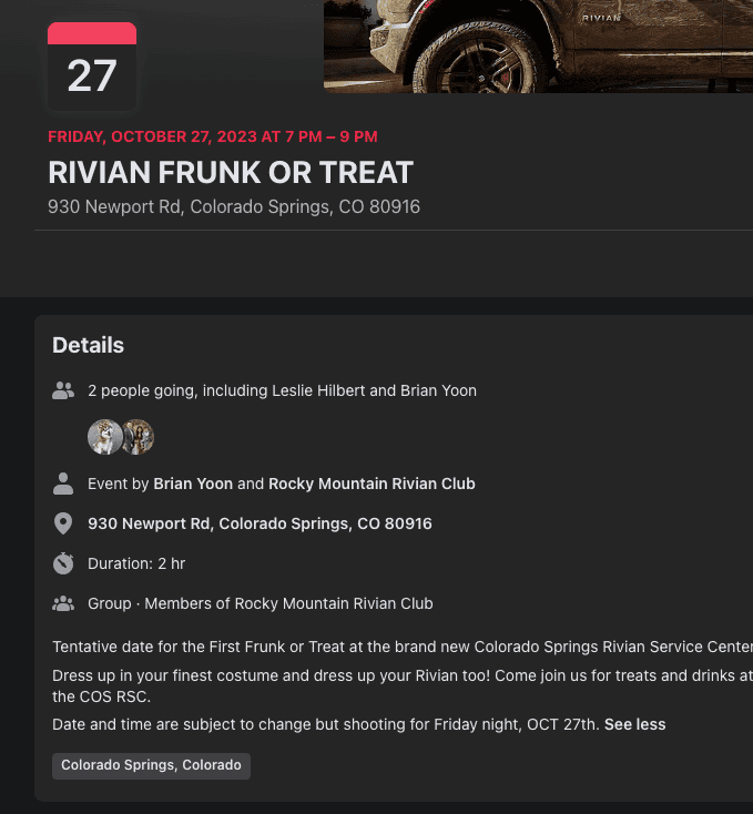 Rivian R1T R1S Colorado Checking In Screen Shot 2023-10-06 at 15.48.01