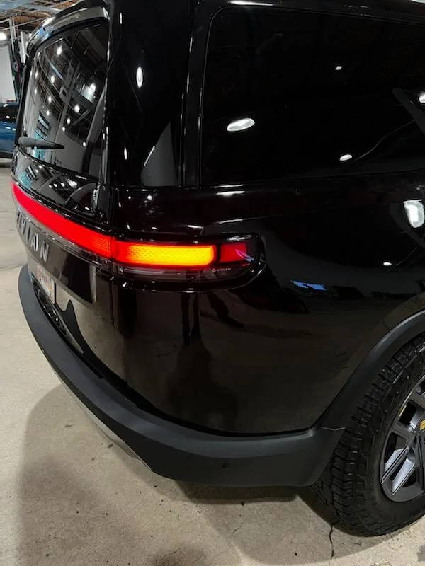 Rivian R1T R1S Hit by an EDV while sitting at the service center IMG_2171