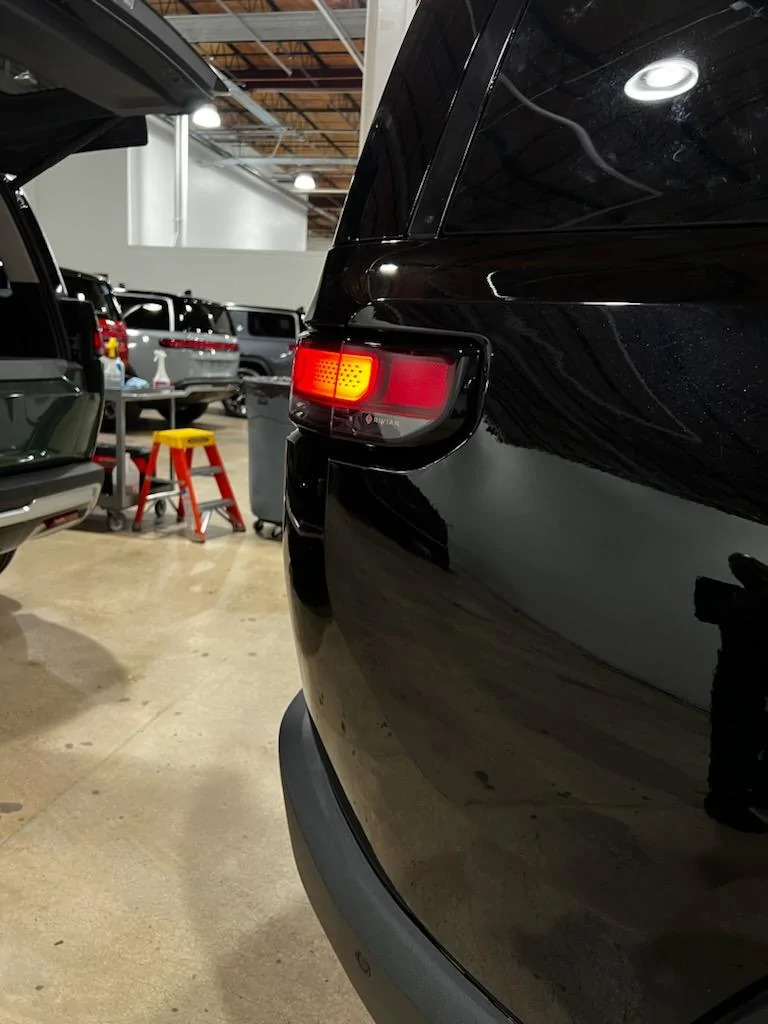 Rivian R1T R1S Hit by an EDV while sitting at the service center IMG_2167