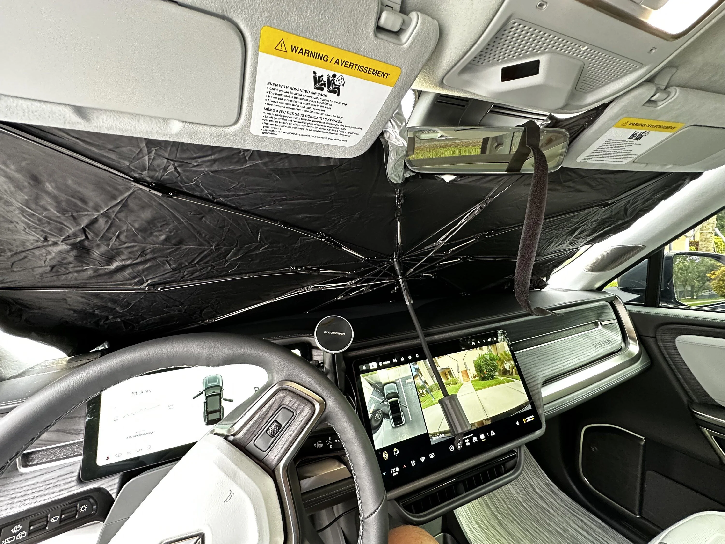 Rivian R1T R1S Found: Sun Shade for Front Windshield R1S IMG_2234