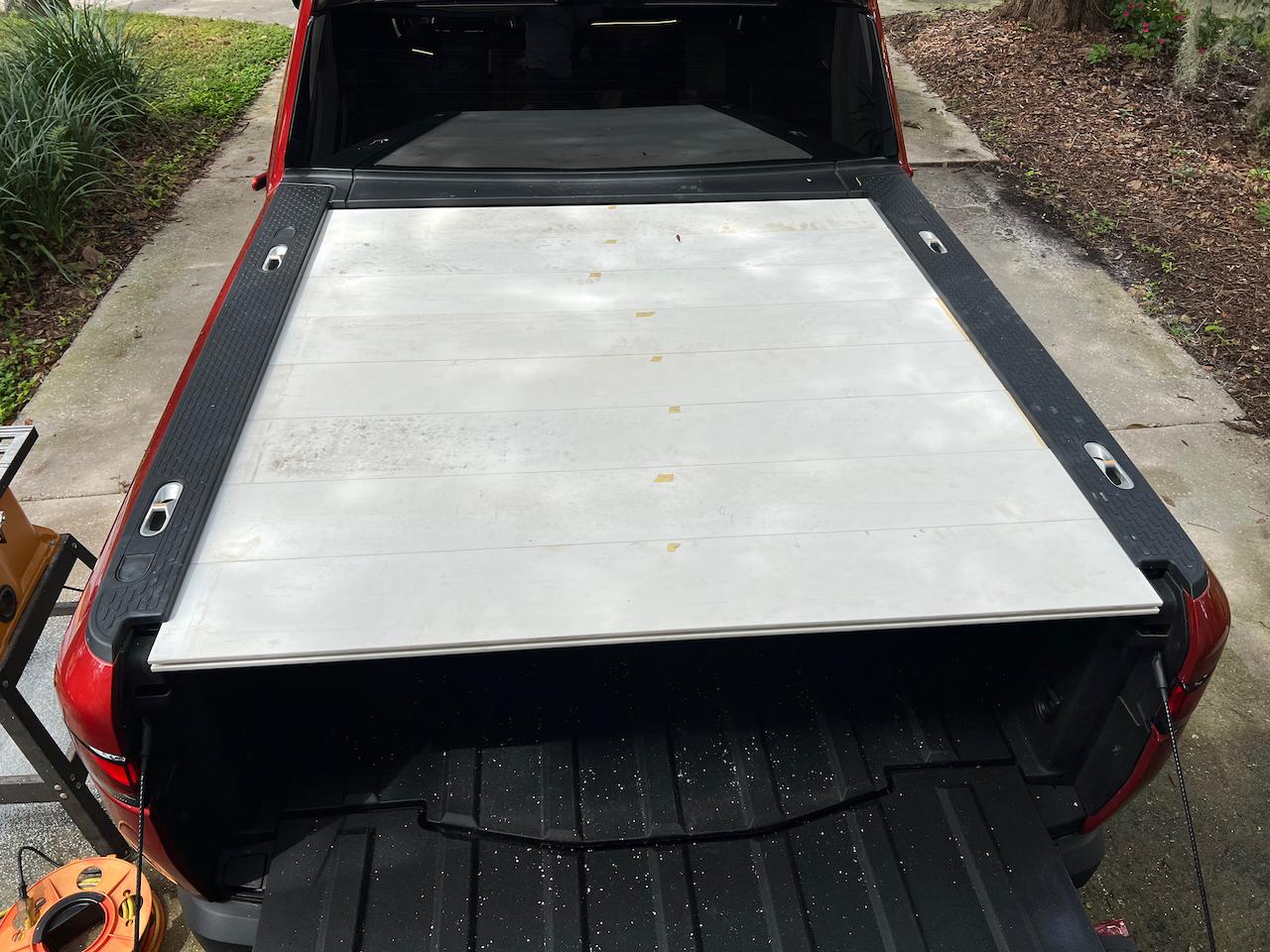 Rivian R1T R1S DIY Tonneau Cover - PVC Fence Planks with Bedliner Coating Tonneau - 520