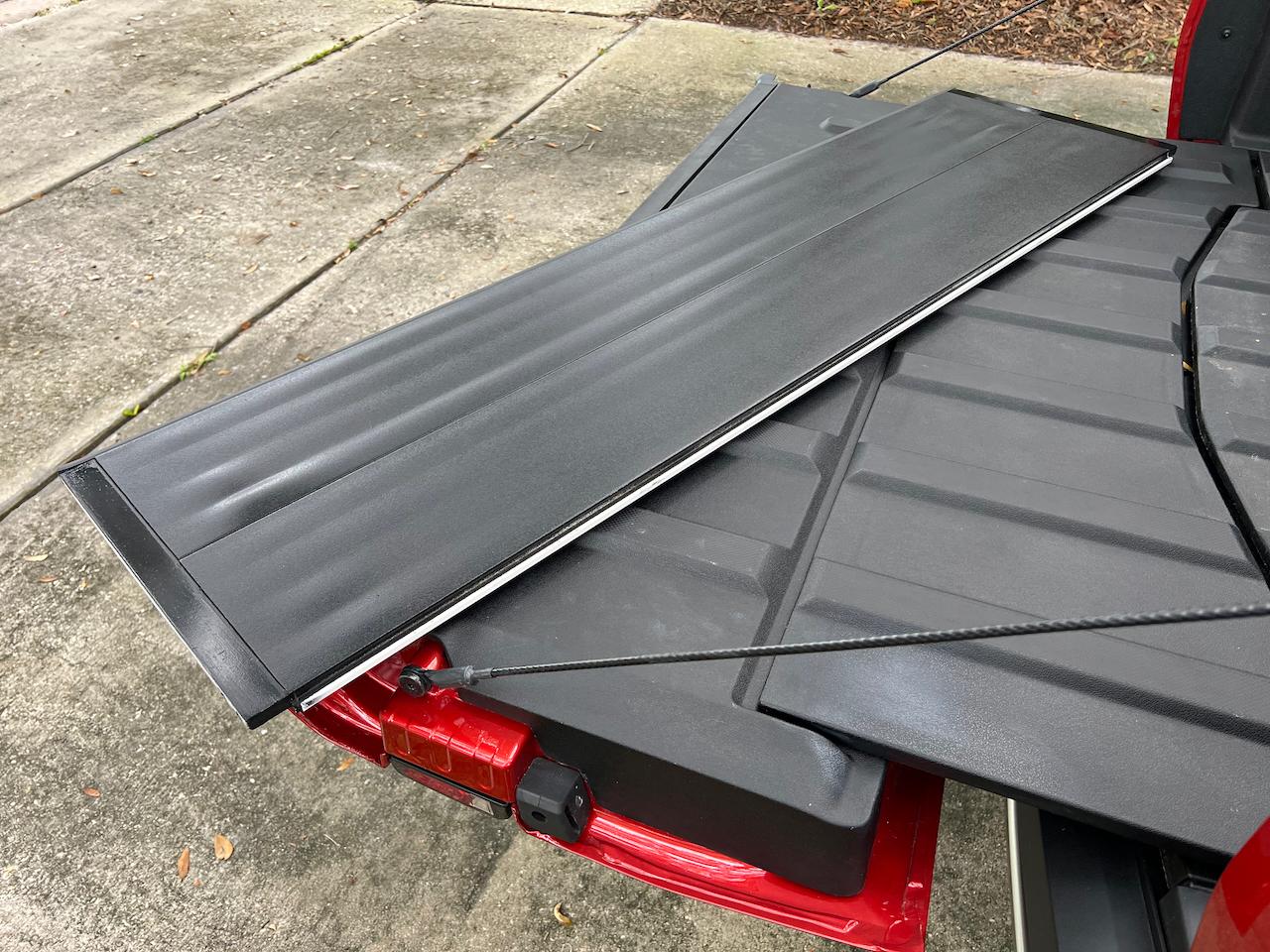 Rivian R1T R1S DIY Tonneau Cover - PVC Fence Planks with Bedliner Coating Section - 1