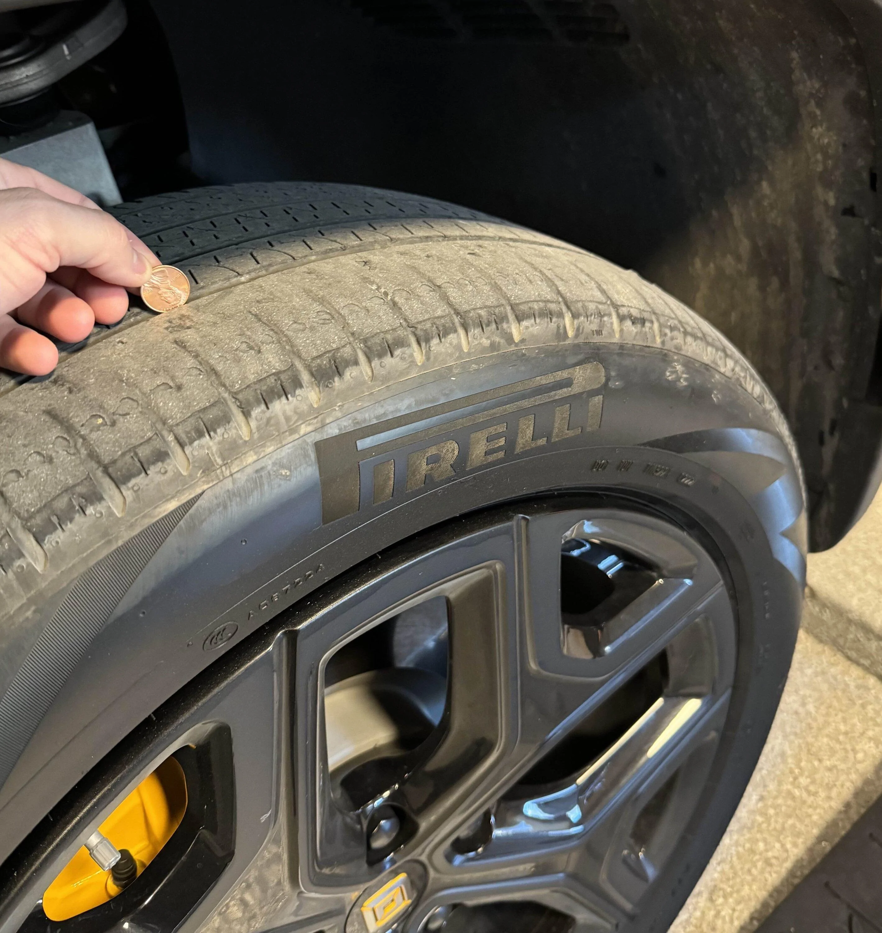 Rivian R1T R1S R1T Tires Worn at 6.5K mi Front Right 2a