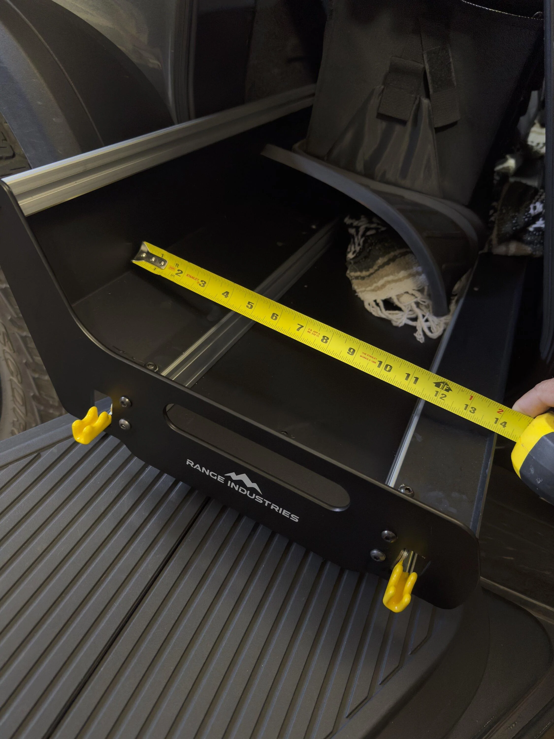 Rivian R1T R1S Range Industries Gear Tunnel Slide Measurements2
