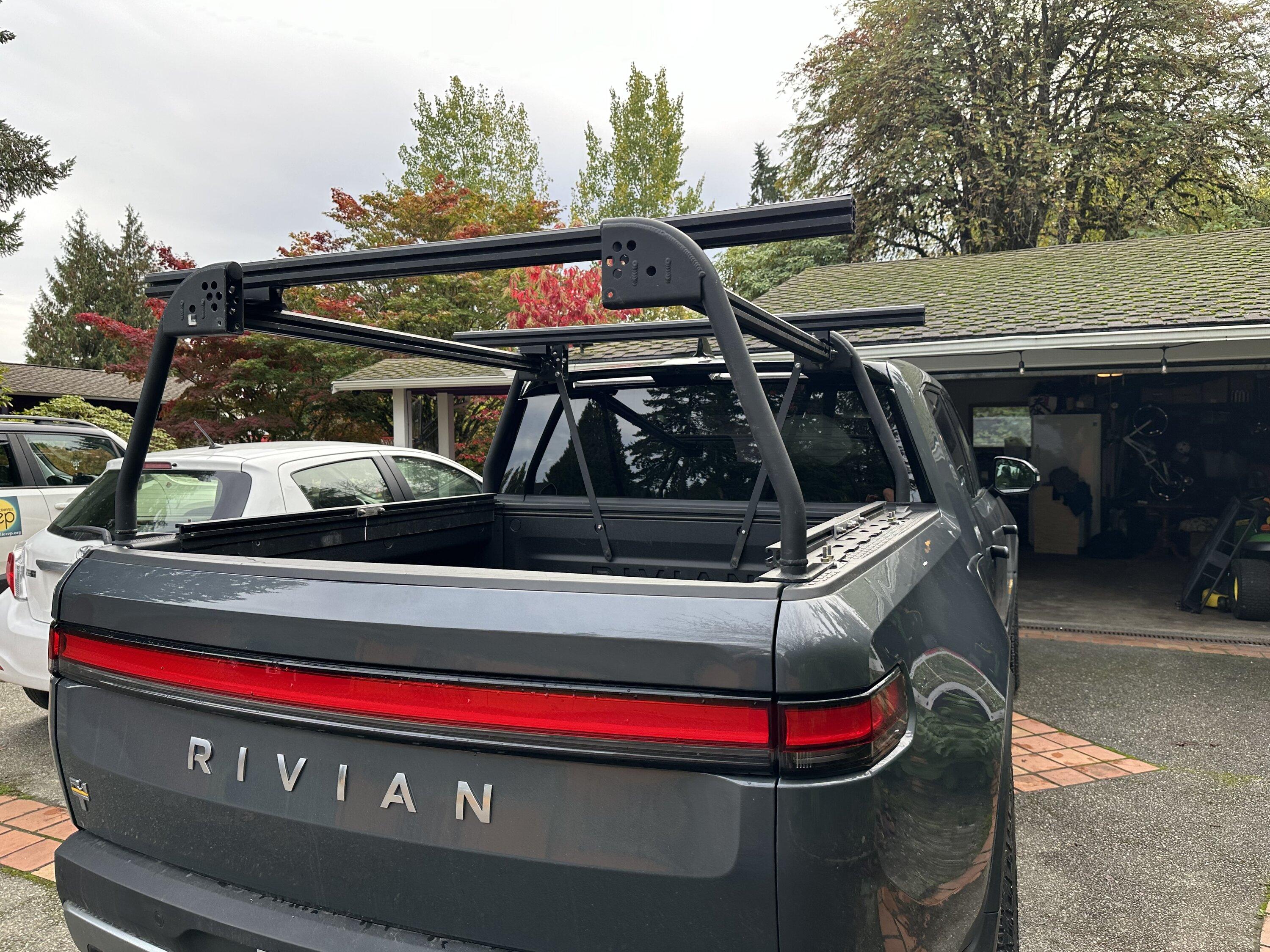 Rivian R1T R1S DIY Leitner bed rack adapted to R1T IMG_2994