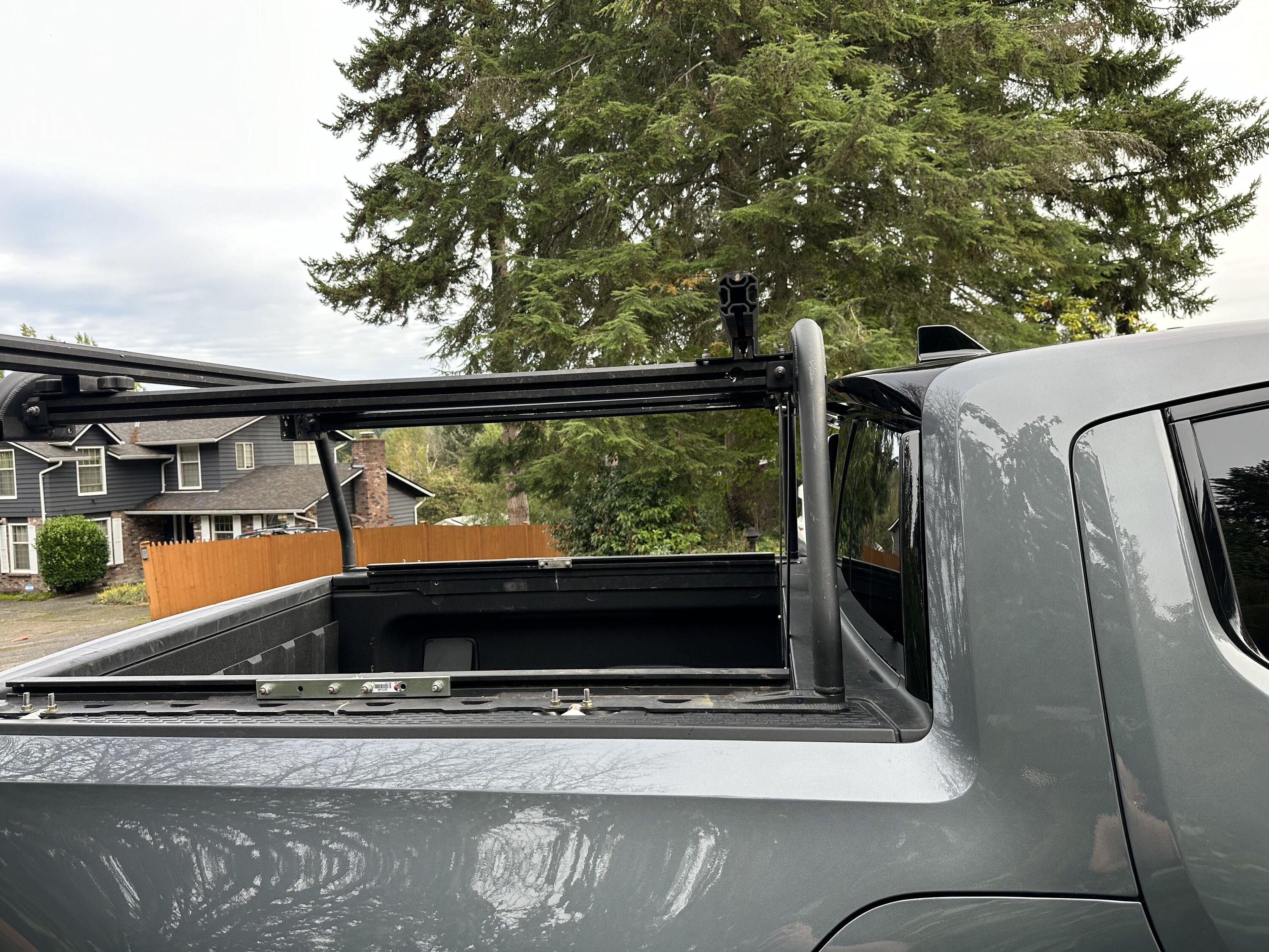 Rivian R1T R1S DIY Leitner bed rack adapted to R1T IMG_2991