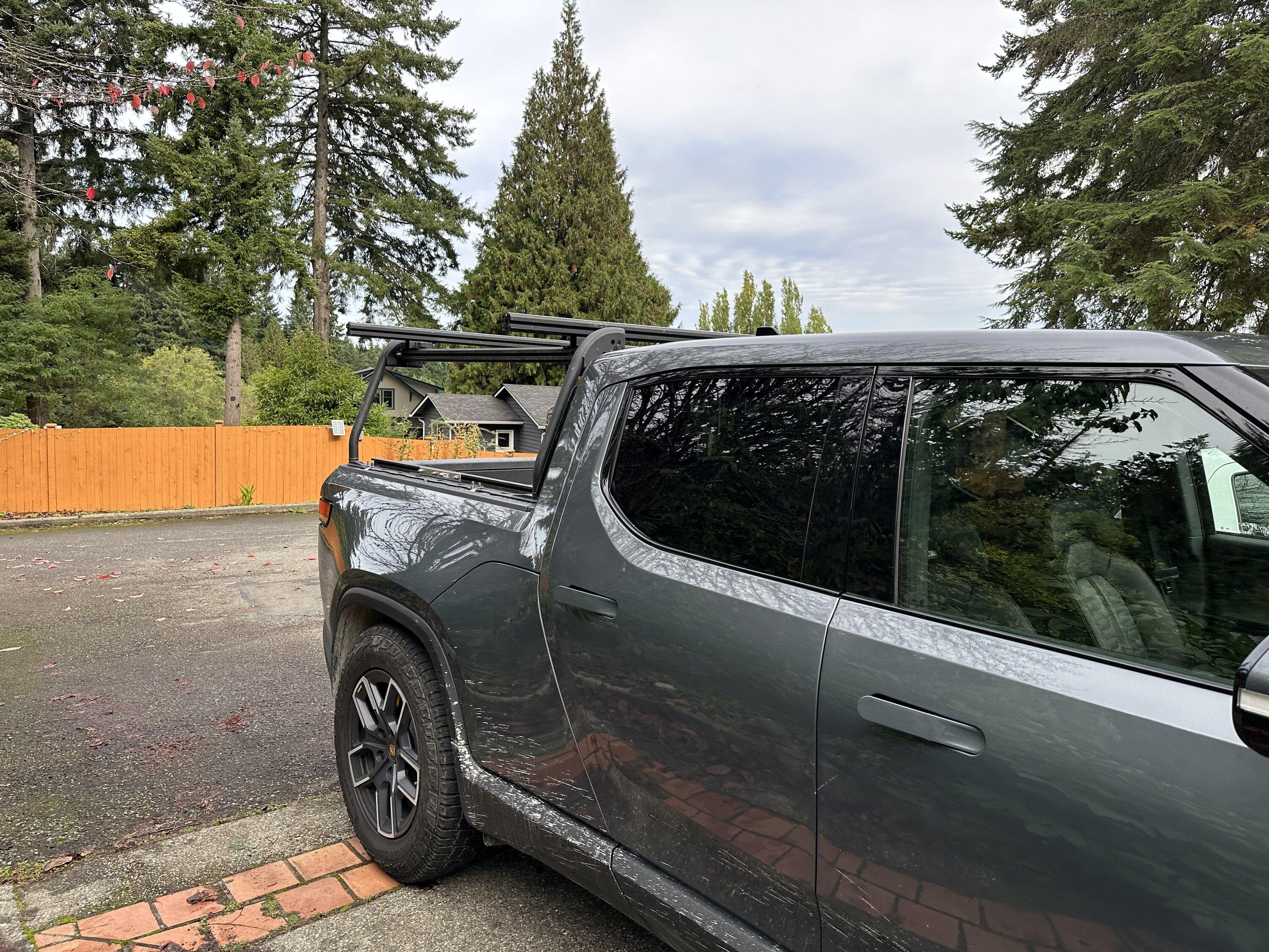 Rivian R1T R1S DIY Leitner bed rack adapted to R1T IMG_2990