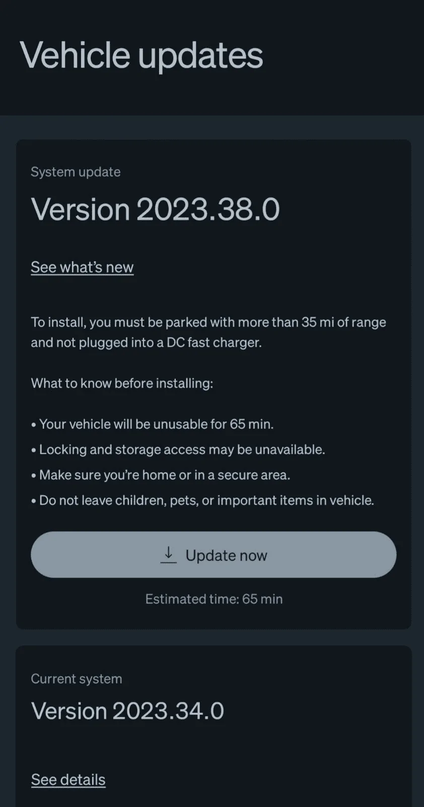 Rivian R1T R1S Software Update 2023.38 Release Notes ? 1697498645510