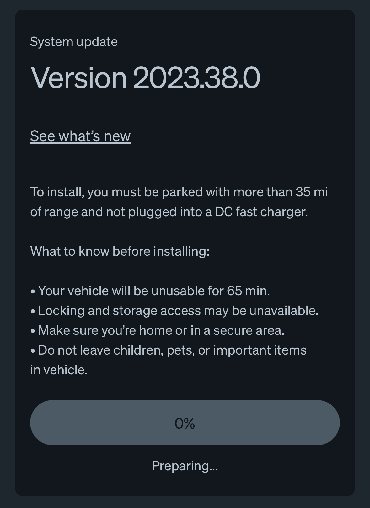 Rivian R1T R1S Software Update 2023.38 Release Notes ? 1697498662830