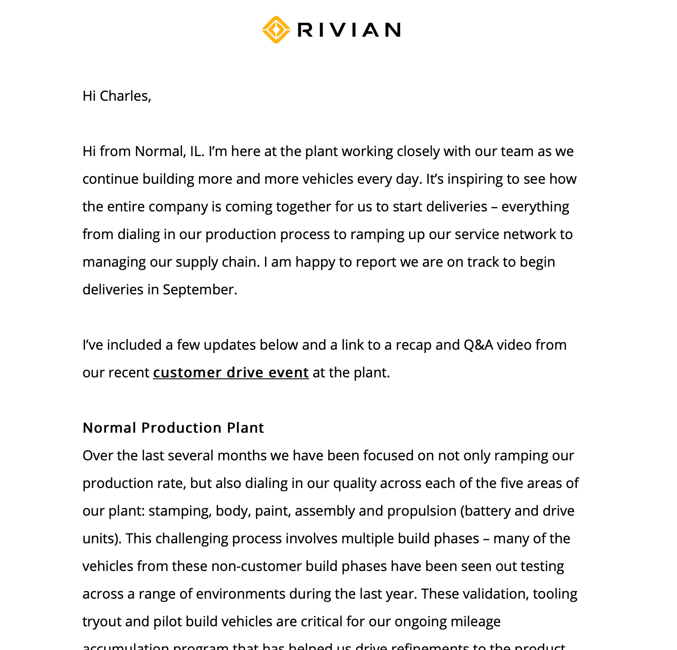 Rivian R1T R1S New video "Let's Just Drive" & official letter from RJ provides huge update! Screen Shot 2021-08-21 at 5.25.33 PM