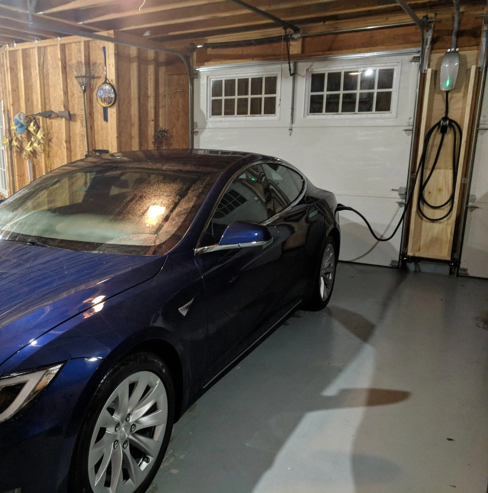 Rivian R1T R1S Home charging scenario with a Tesla and Rivian IMG_20180924_194145