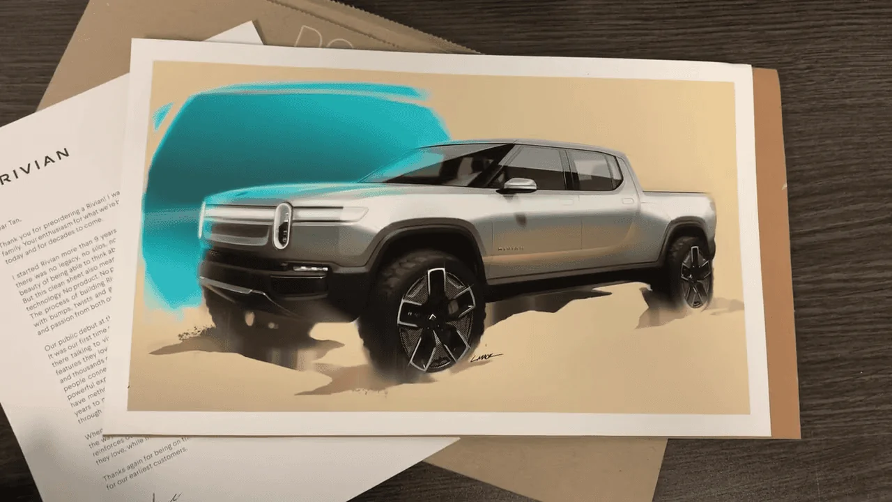 Rivian R1T R1S Rivian reservation holder welcome package. 1629921071779