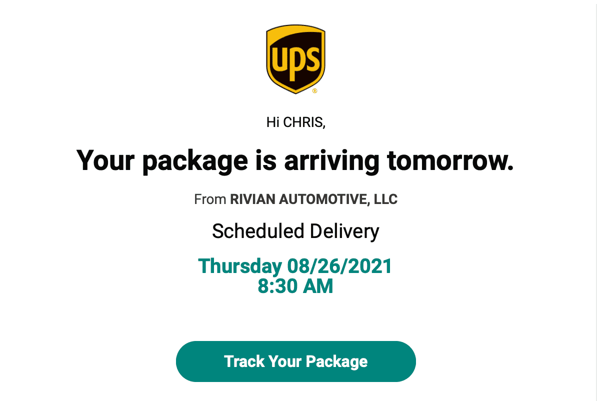 Rivian R1T R1S Rivian reservation holder welcome package. 1629935904903