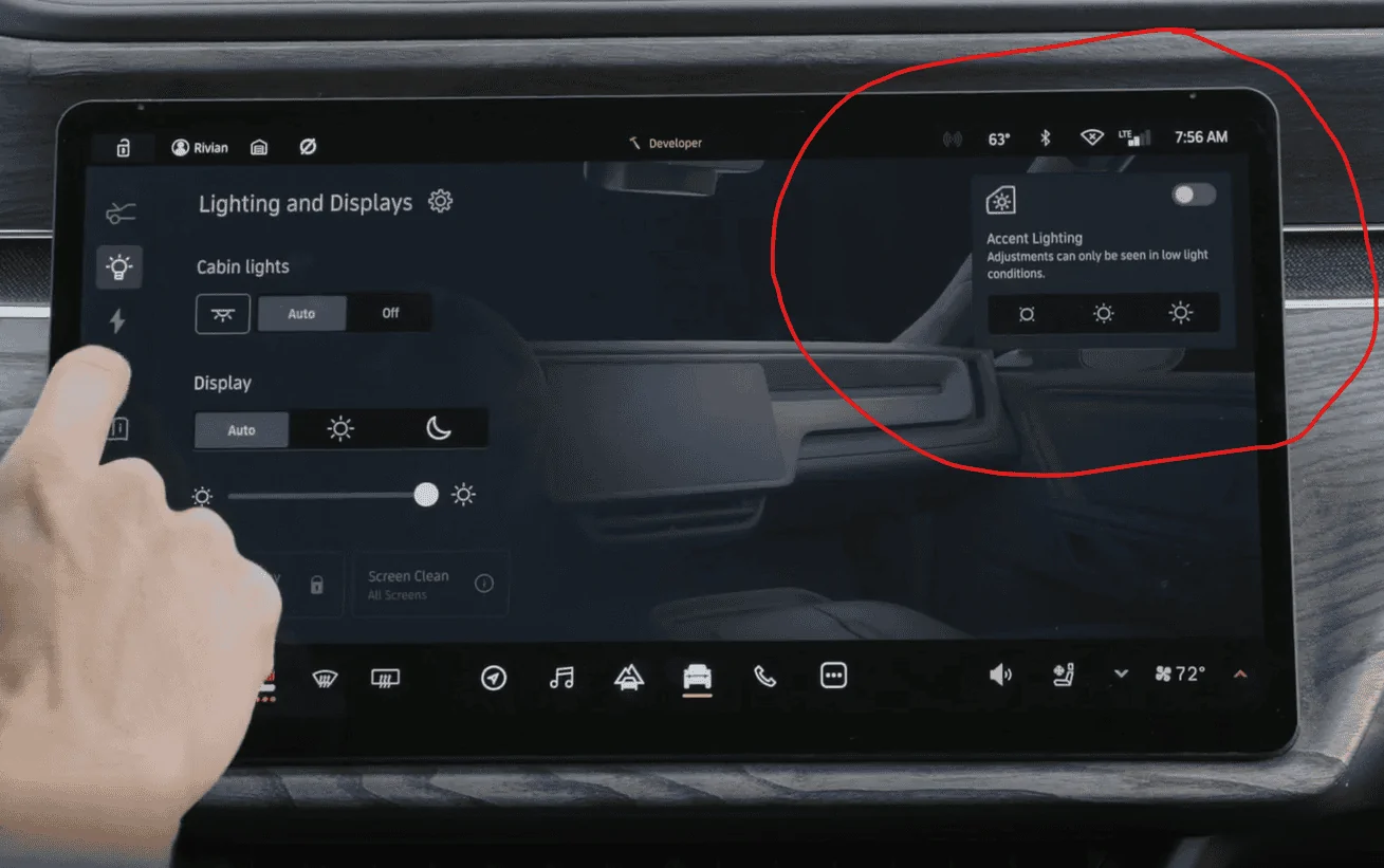 Rivian R1T R1S Rivian interior ambient light R1T accent
