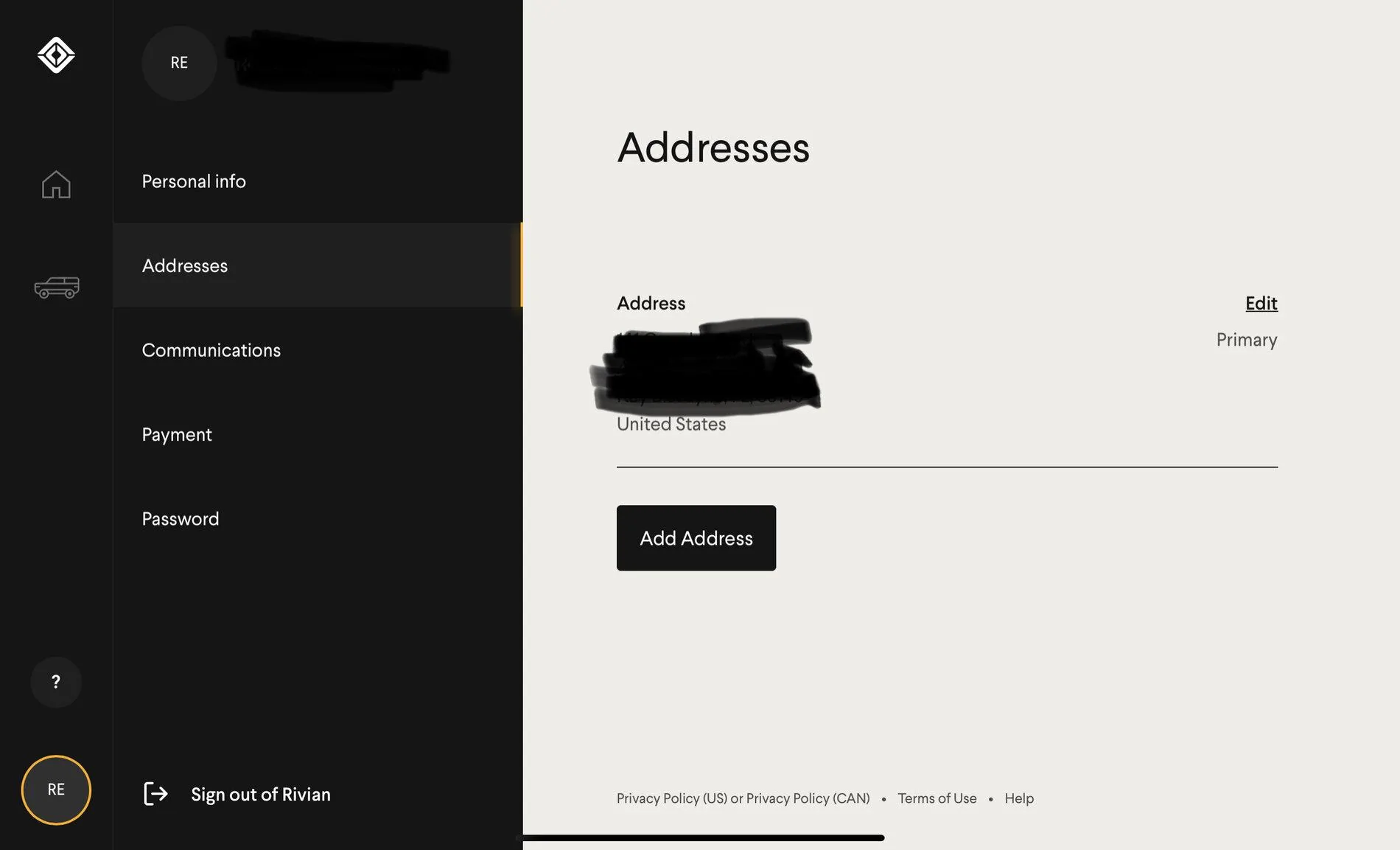 Rivian R1T R1S Change of delivery address - please note C5CAF96B-3CC5-47B7-BD4F-1B3A19B134A2