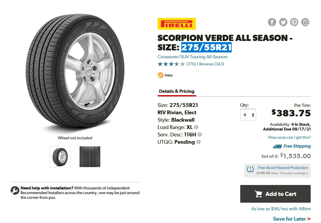 Rivian R1T R1S Should 20" Wheels be the standard wheel included 1630845850416