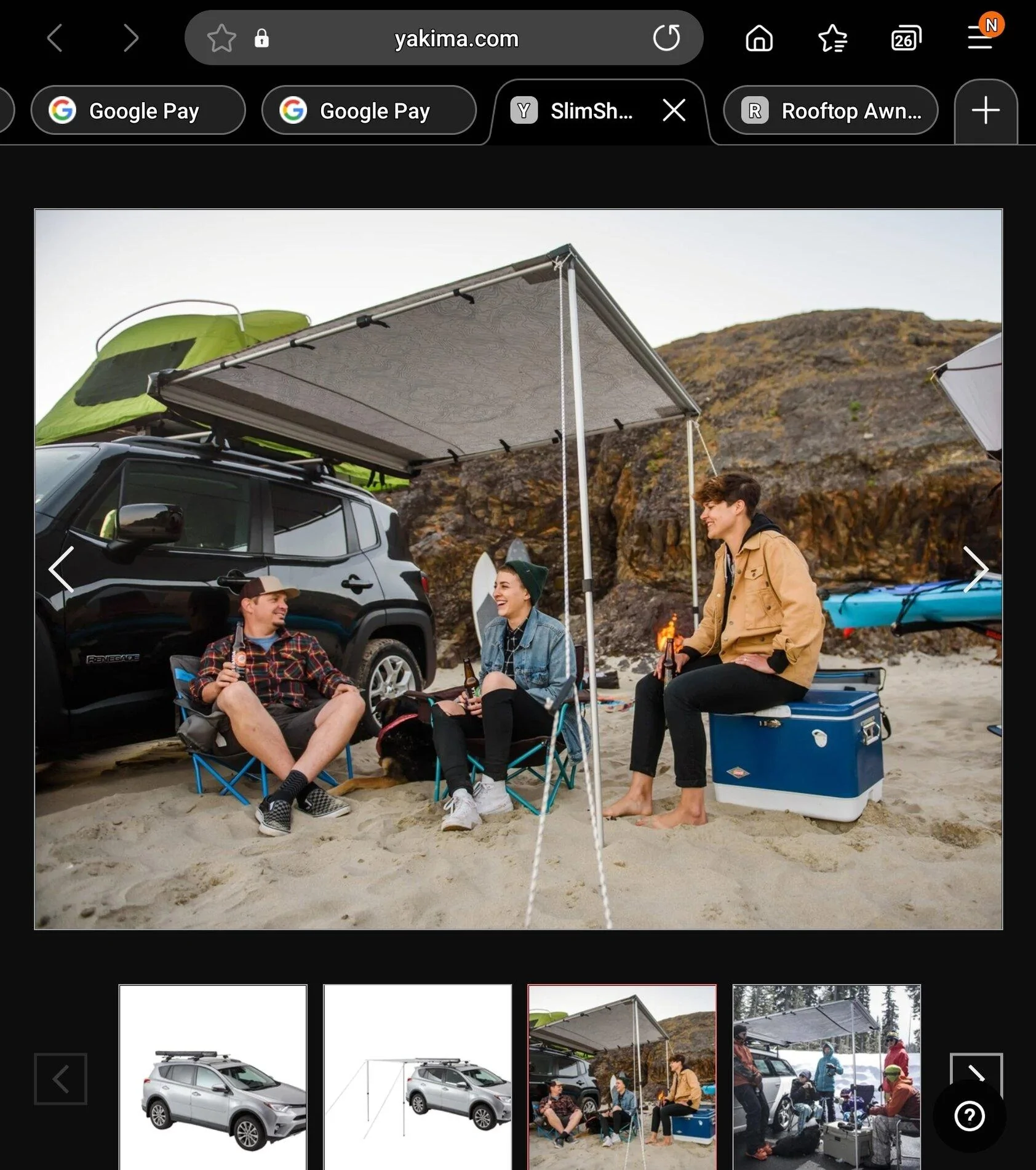 Rivian R1T R1S Yakima Slim Shady Awning questions Screenshot_20210905-131649_Samsung Internet