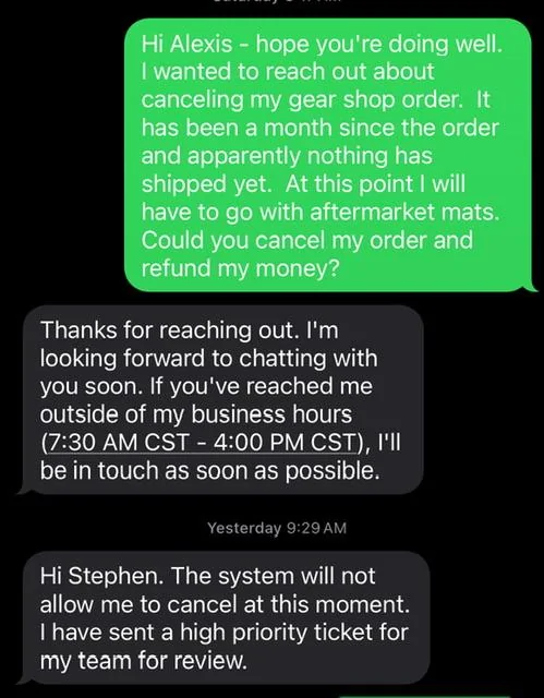 Rivian R1T R1S Long Gear Shop shipping times IMG_8108
