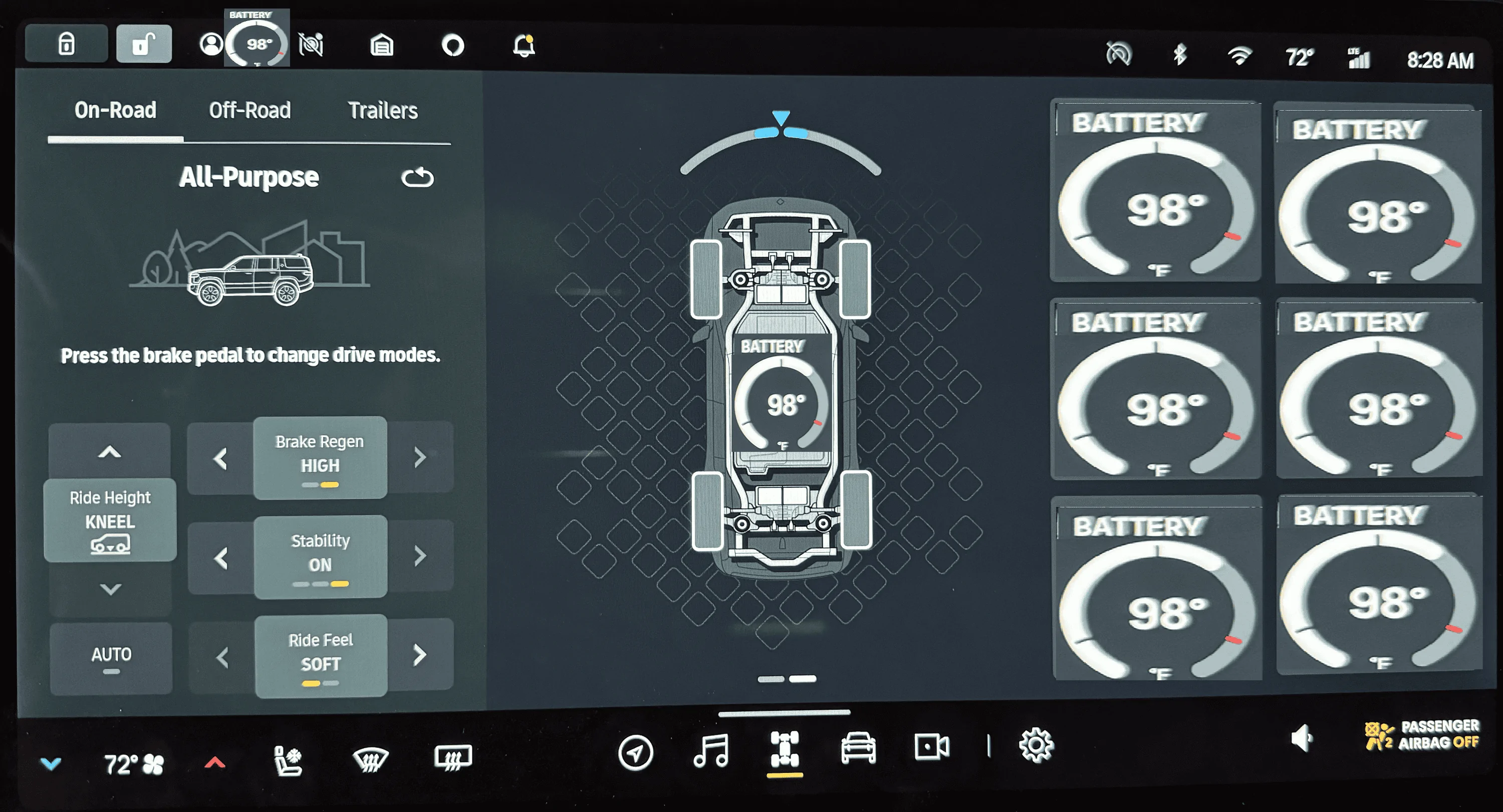 Rivian R1T R1S Why not put the battery temperature on the battery? 1697559564823
