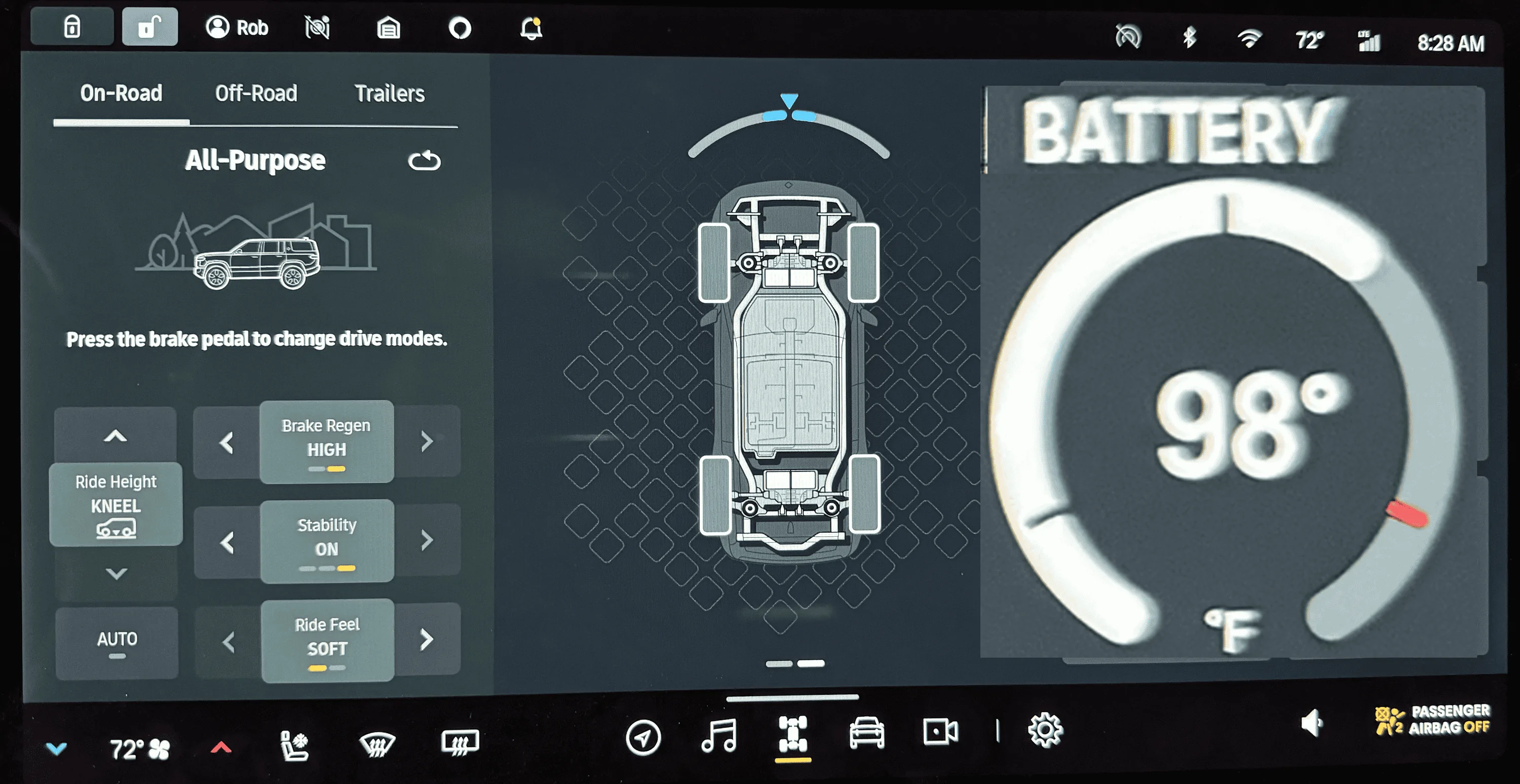 Rivian R1T R1S Why not put the battery temperature on the battery? Big battery
