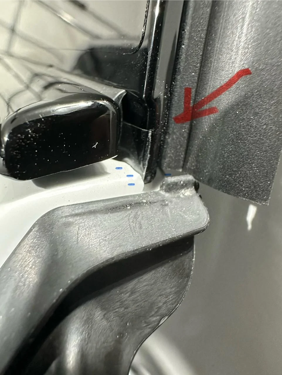 Rivian R1T R1S Rear Door Creak Squeak When Opening/Closing: A fix (black external trim garnish interface) IMG_4527