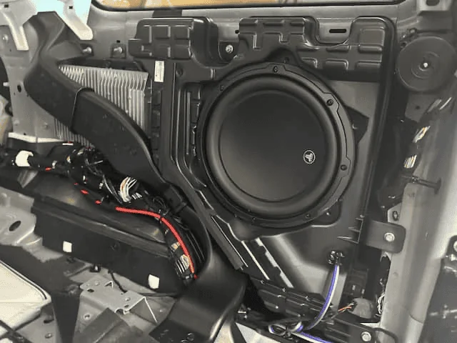 Rivian R1T R1S Upgraded the sub in R1S with aftermarket Alpine SWR-T10 Subwoofer 1698077670128