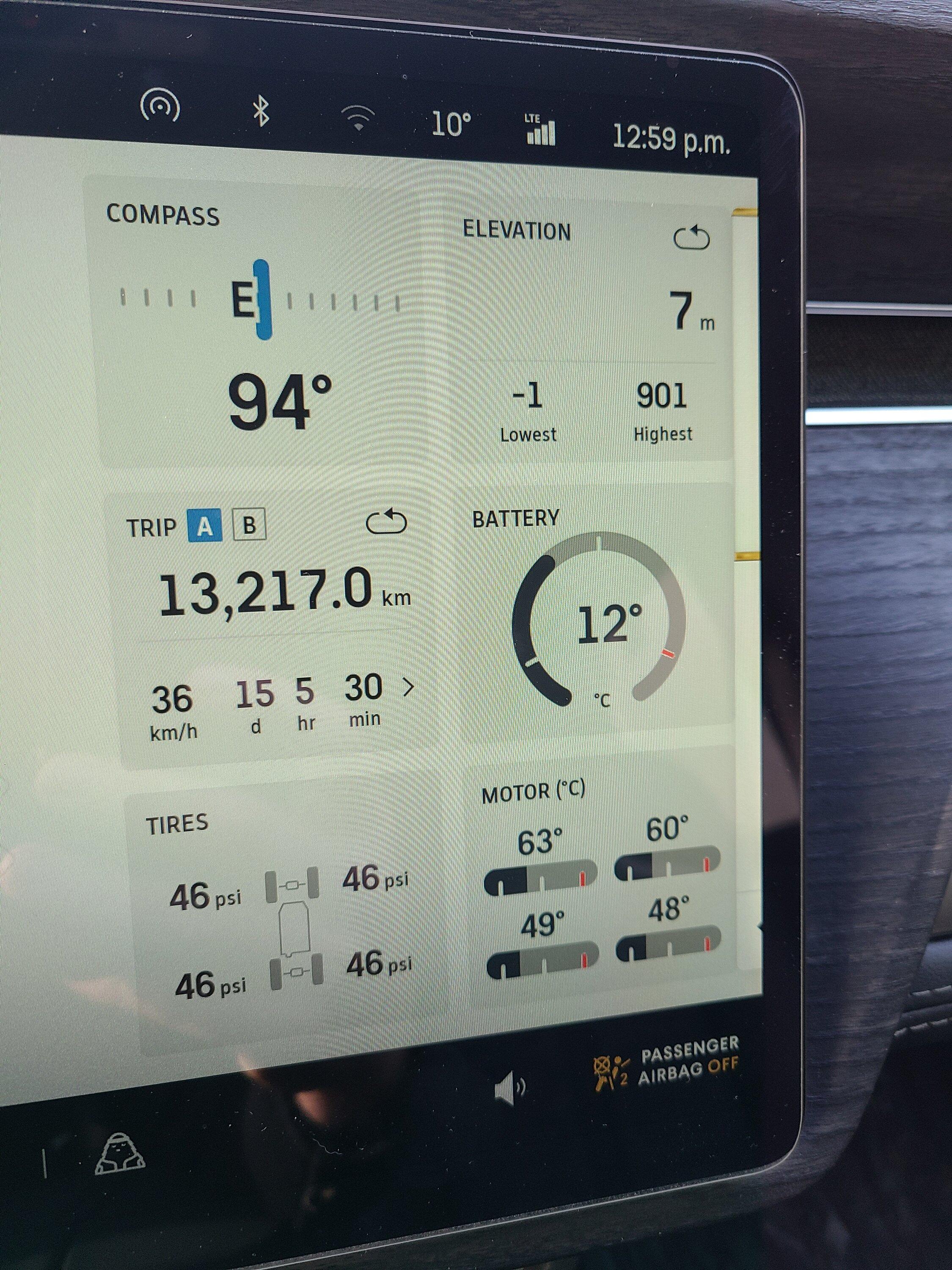 Rivian R1T R1S General interest - when fast charging (RAN), motor temps increase. 20231027_125902
