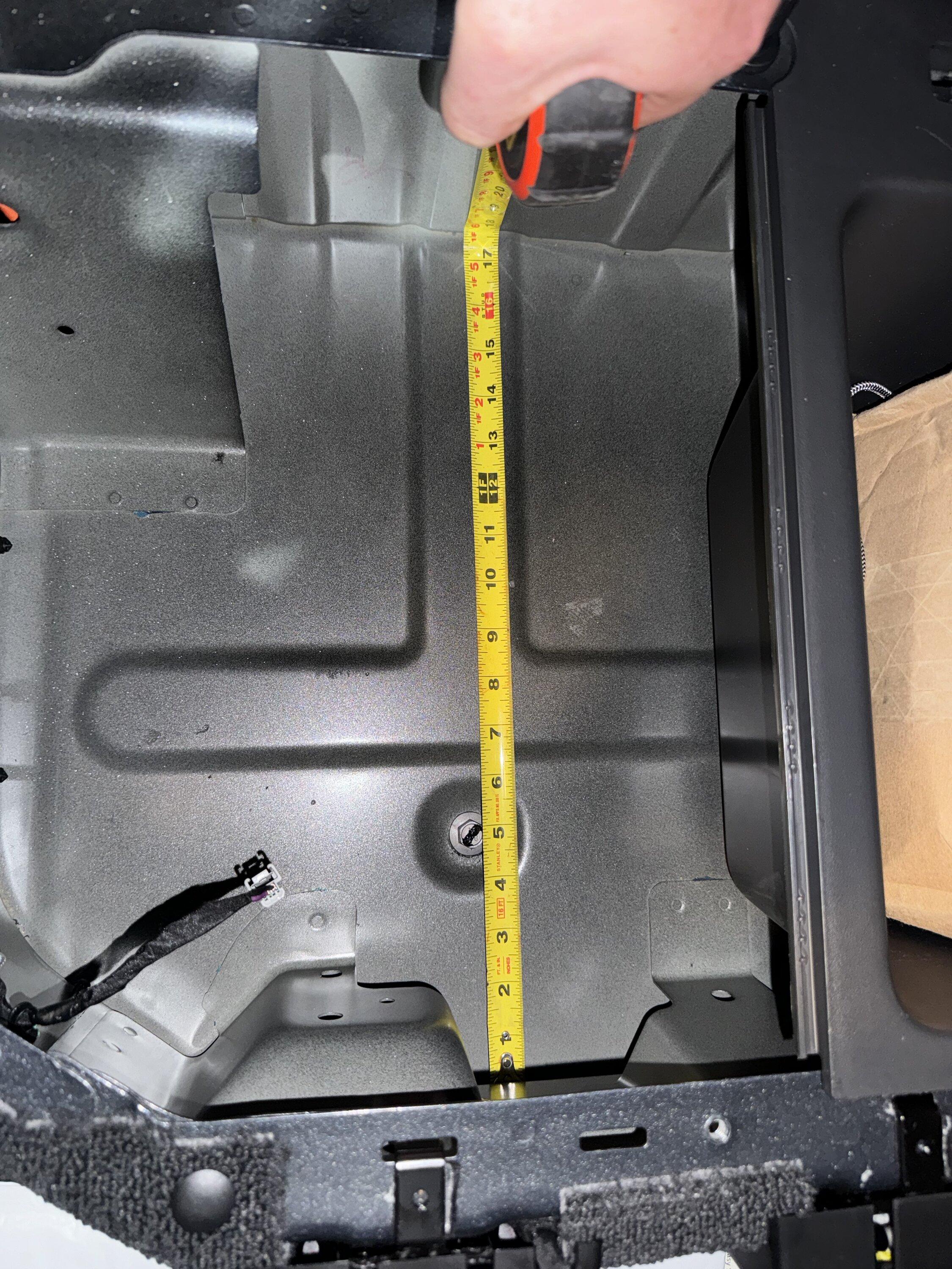 Rivian R1T R1S R1T Subwoofer Area Photos and Measurements IMG_0378