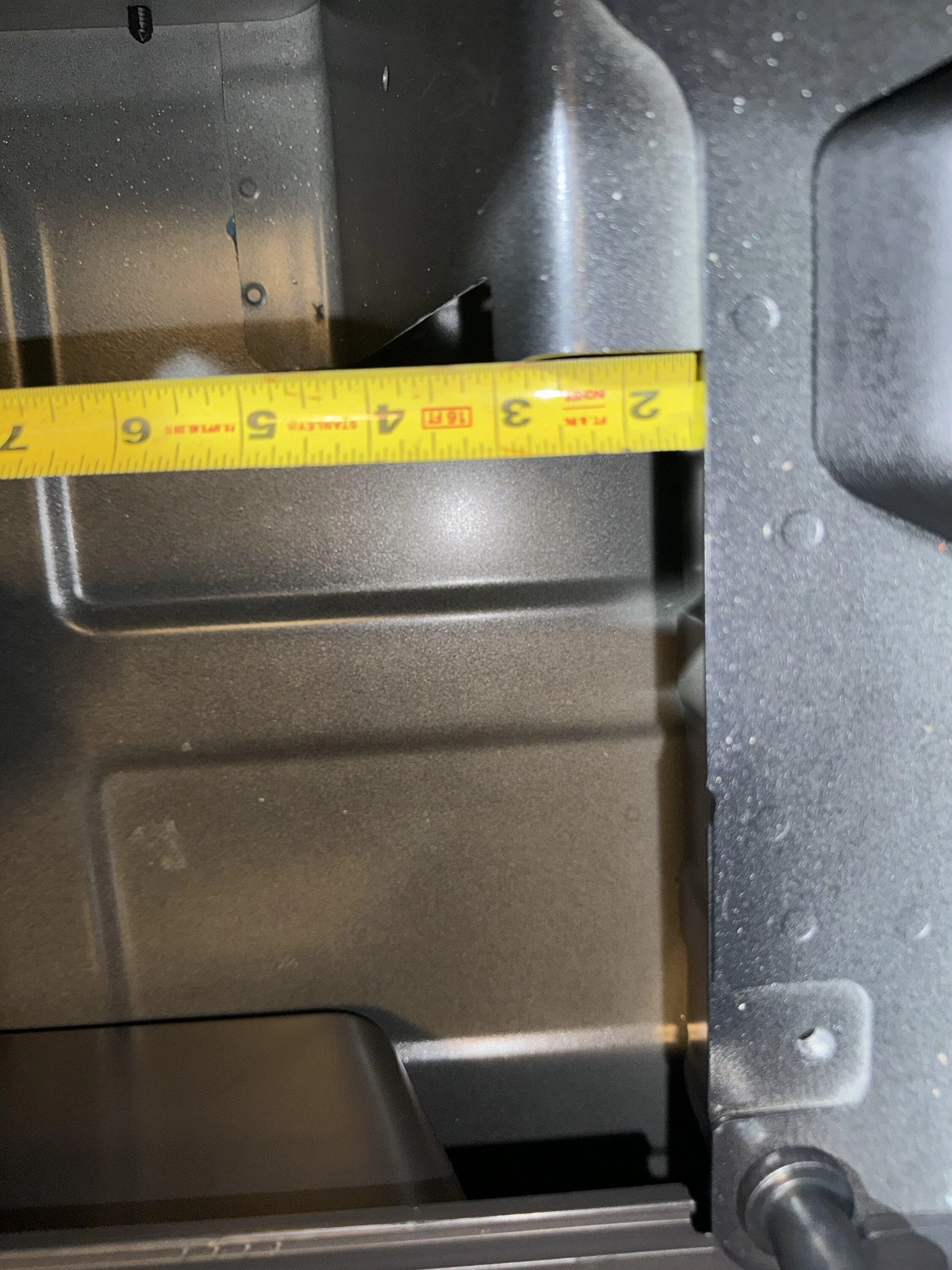 Rivian R1T R1S R1T Subwoofer Area Photos and Measurements IMG_0373