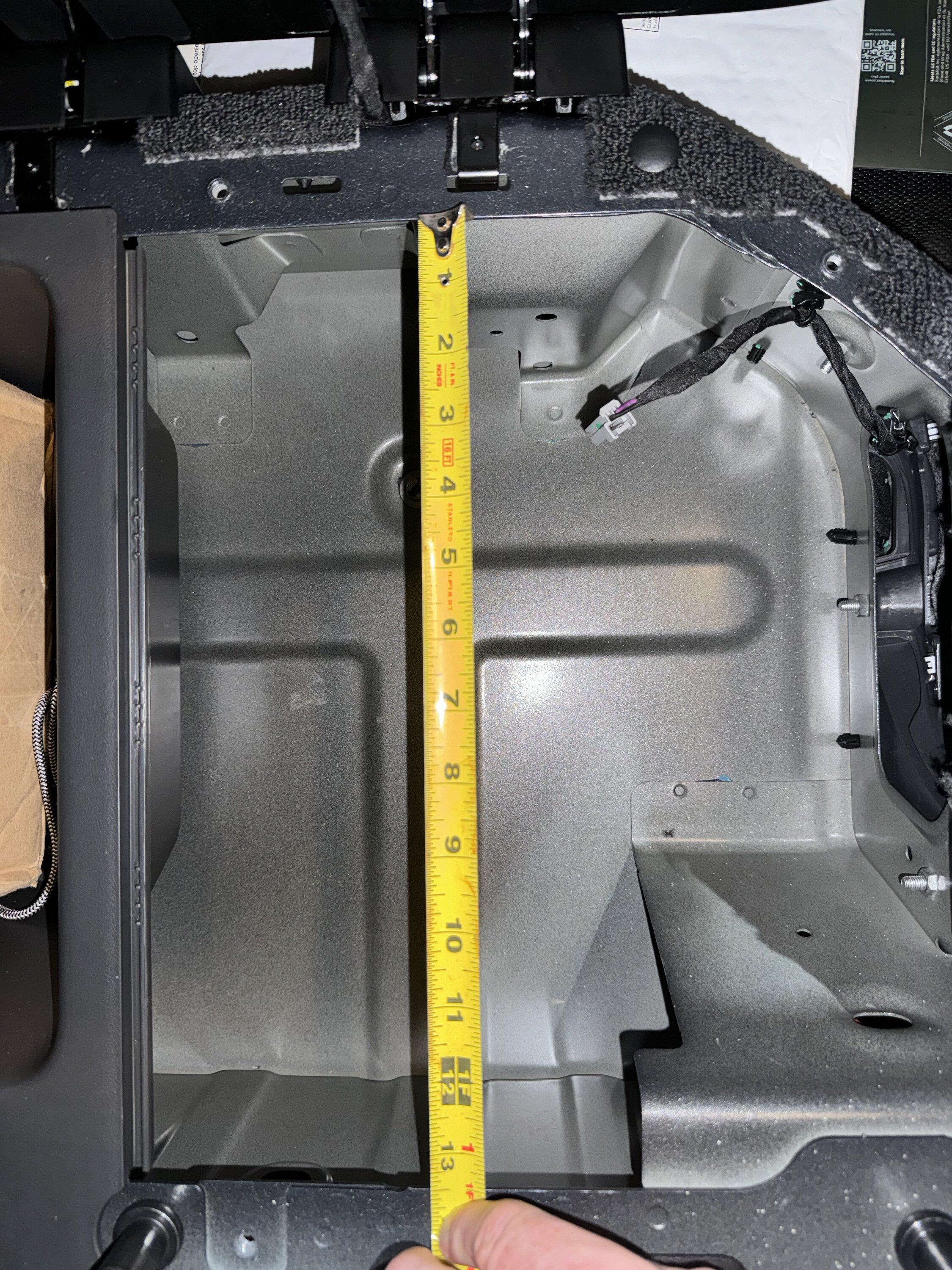 Rivian R1T R1S R1T Subwoofer Area Photos and Measurements IMG_0369