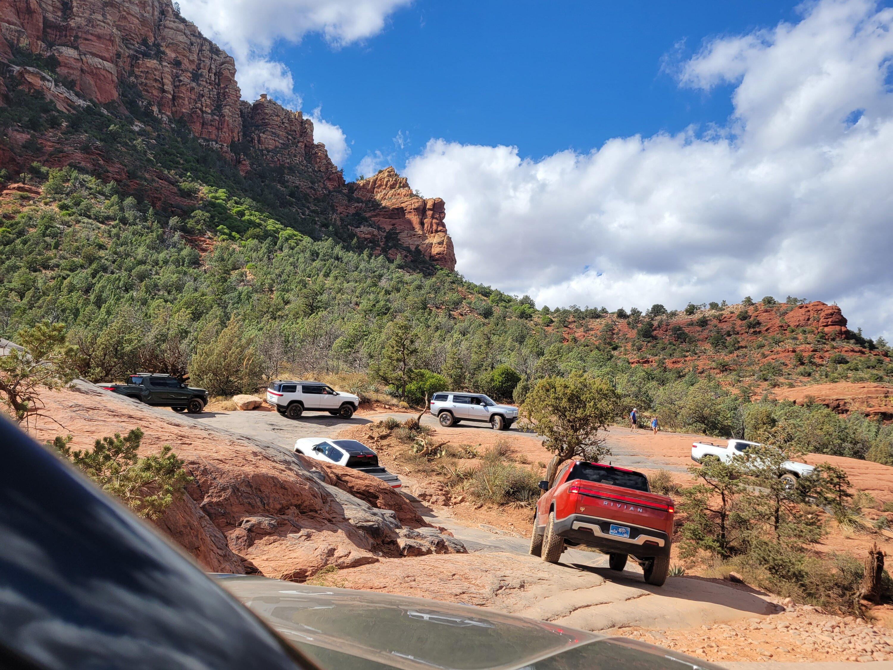 Rivian R1T R1S AZ Rivians take over Sedona and Broken Arrow Trail 20231028_122424
