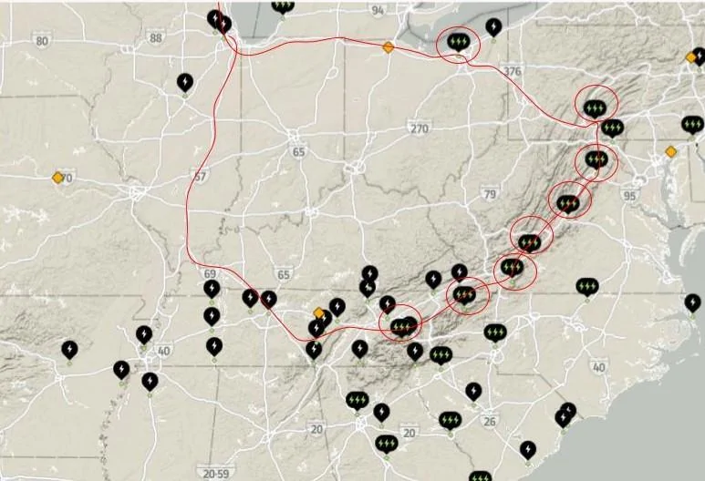 Rivian R1T R1S 2400 mile trip: Northern Illinois to Skyline Drive (Shenandoah Forest) to Blue Ridge Parkway to Frog Loop of Georgia Traverse to Nashville and Home Untitled presentation