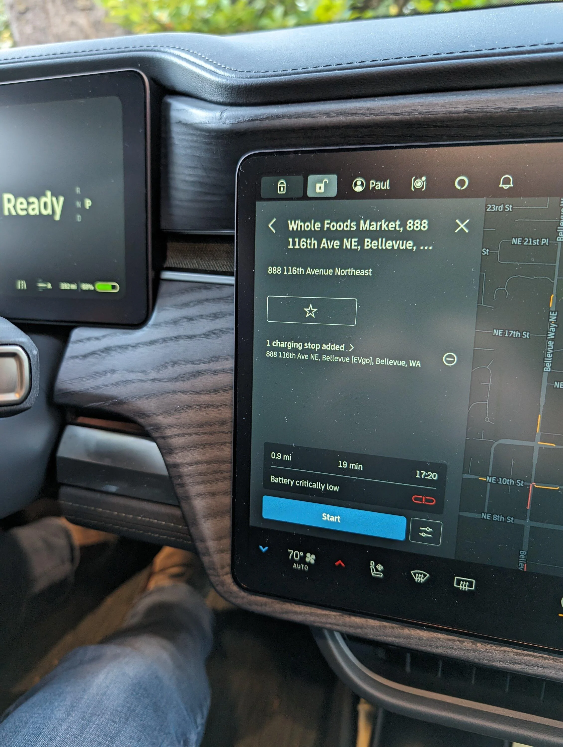Rivian R1T R1S BATTERY CRITICALLY LOW alert 1000005571
