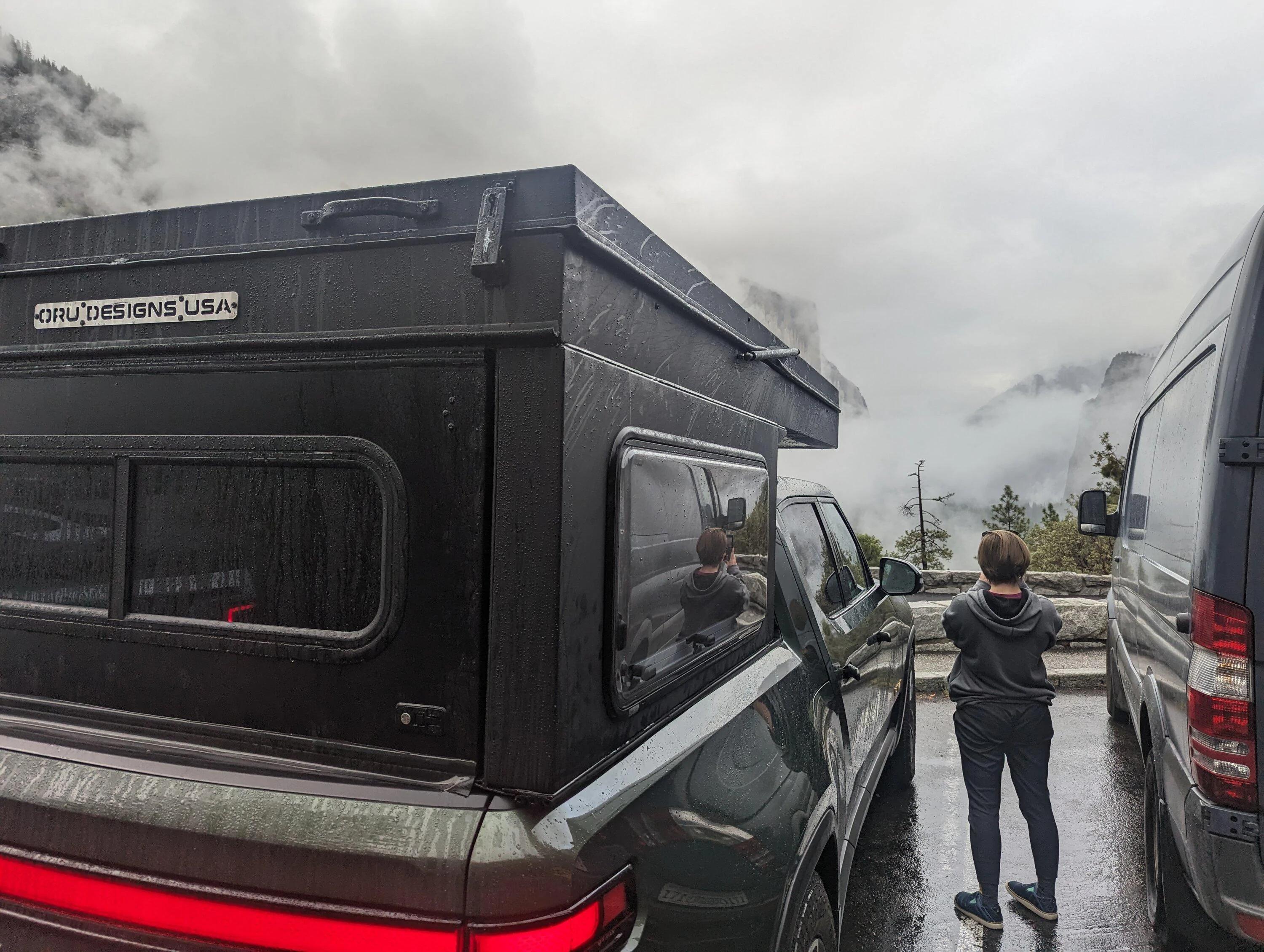 Rivian R1T R1S 800 Mile Camping Road Trip to Yosemite with R1T and Oru Designs Tenfold Camper PXL_20231001_003742107