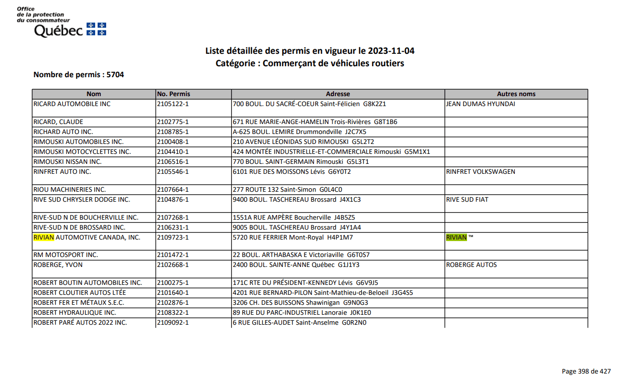 Rivian R1T R1S Montreal service center location is confirmed! 1699112084025