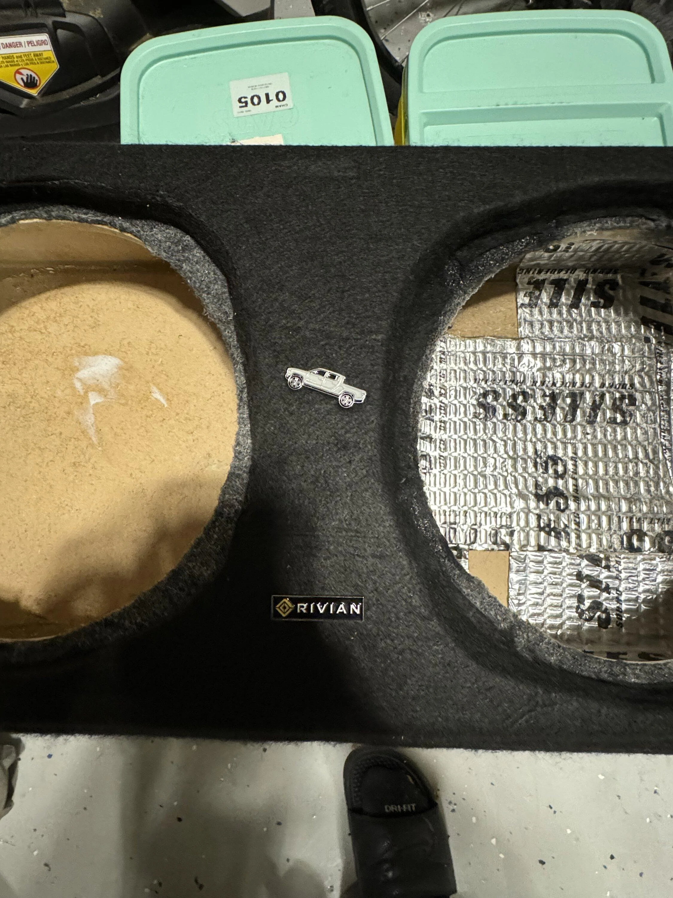 Rivian R1T R1S R1T aftermarket market subwoofer dual 10 IMG_5743