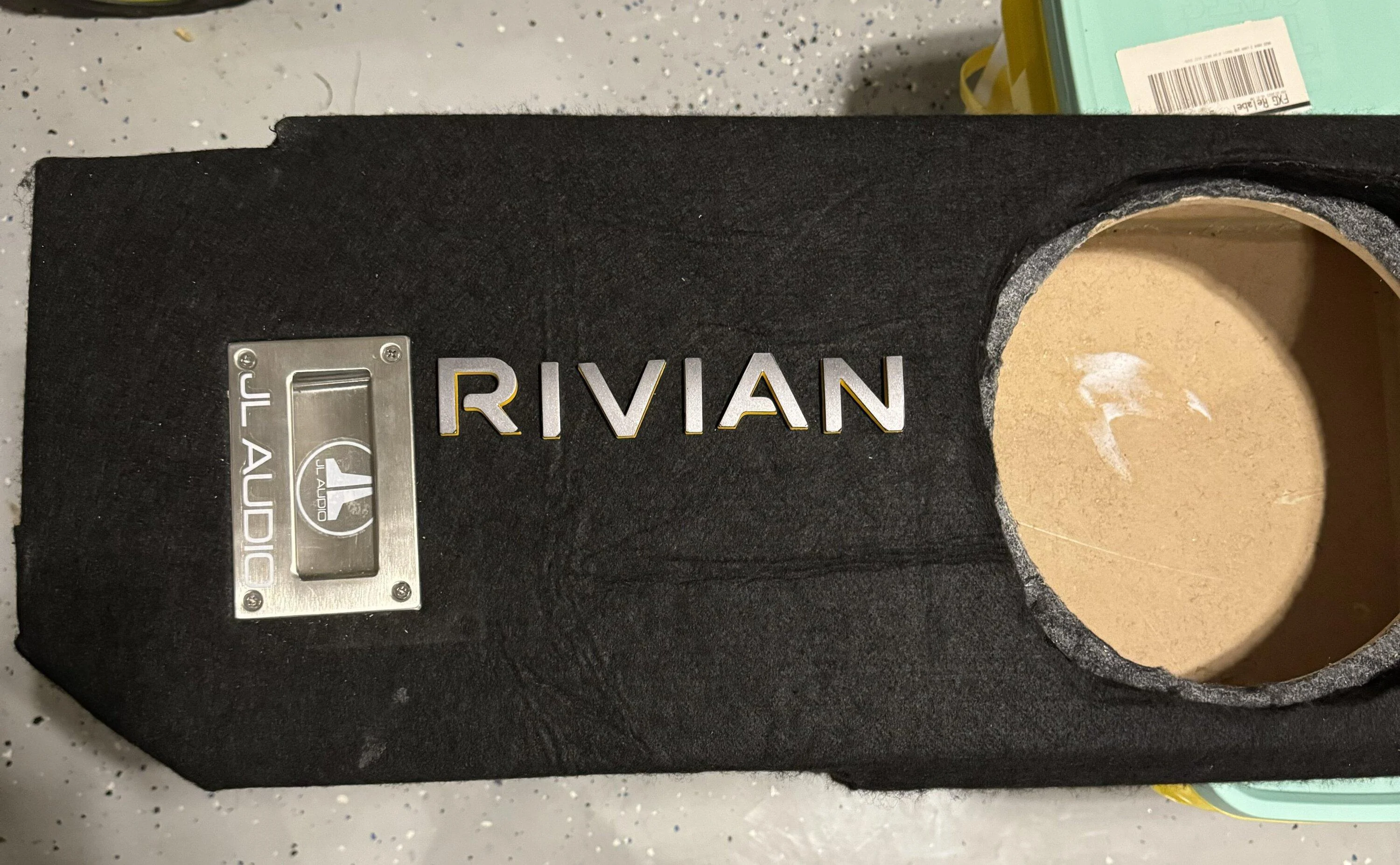 Rivian R1T R1S R1T aftermarket market subwoofer dual 10 IMG_5748