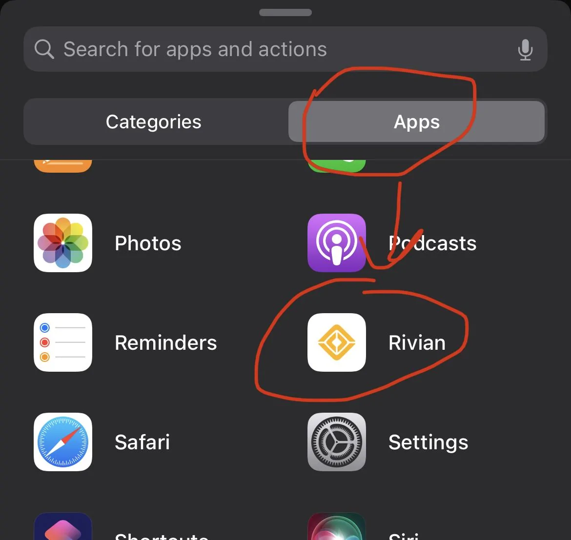 Rivian R1T R1S Action Shortcuts for iPhone: How-To IMG_2123
