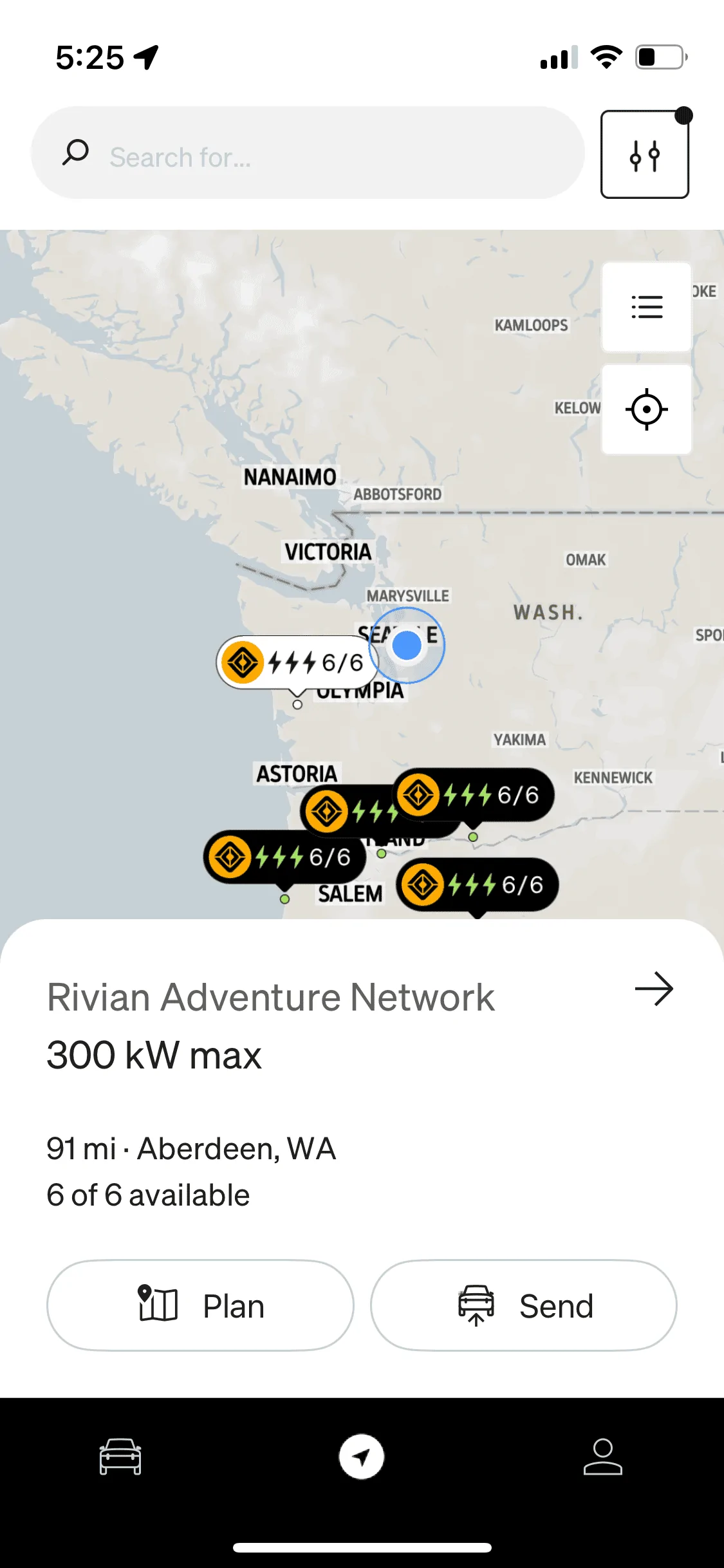 Rivian R1T R1S Tesla superchargers not showing on the Rivian app IMG_1832