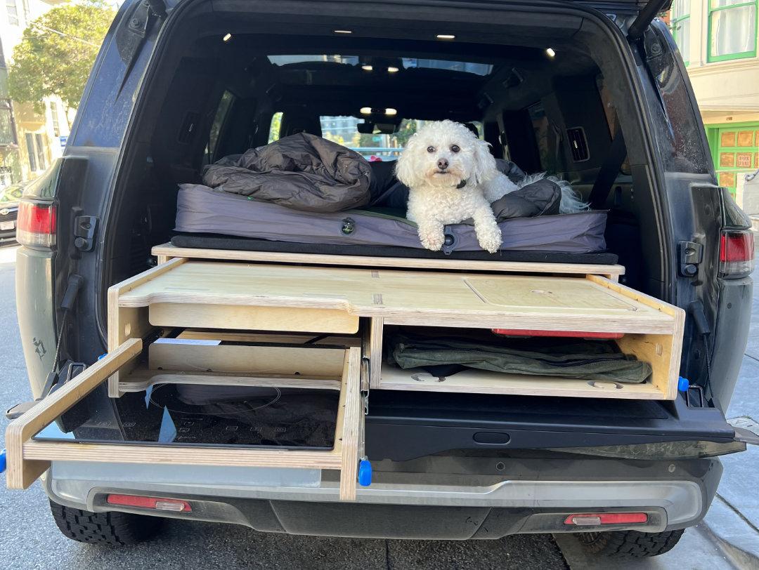 Rivian R1T R1S Installing your R1S Adventure Kitchen puppy cropped