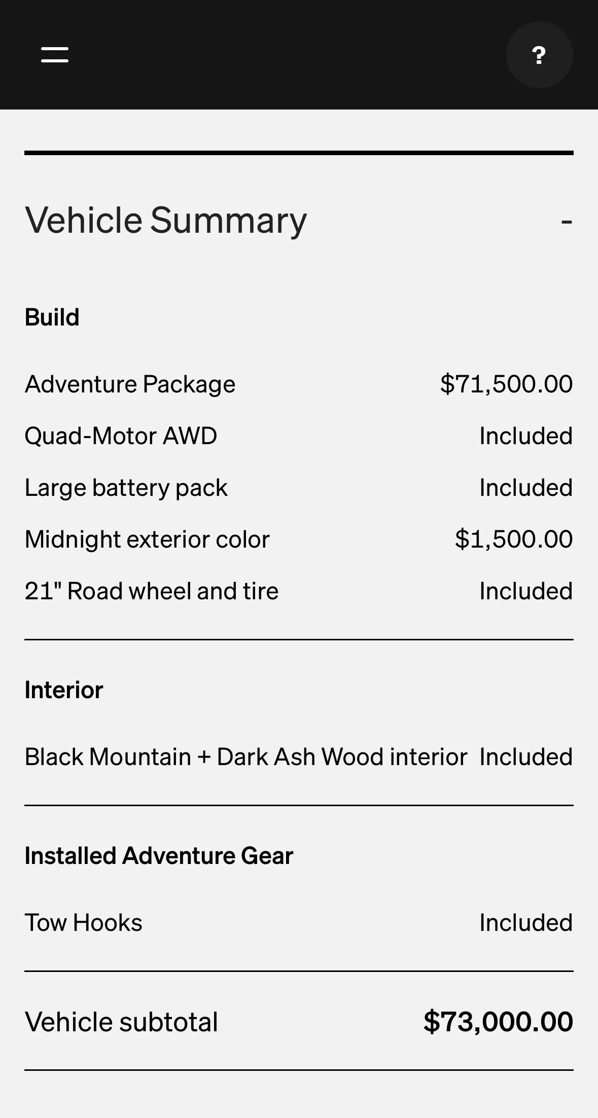 Rivian R1T R1S Pre Order price vs Now IMG_1085