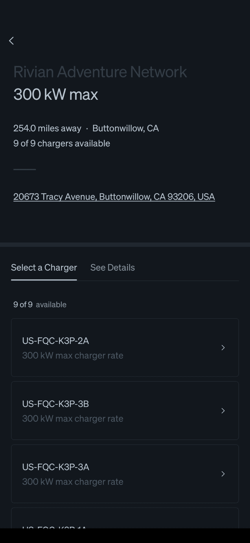 Rivian R1T R1S RAN Rivian Charging Stations Locations Map via Google Maps Screenshot_20231112-065644