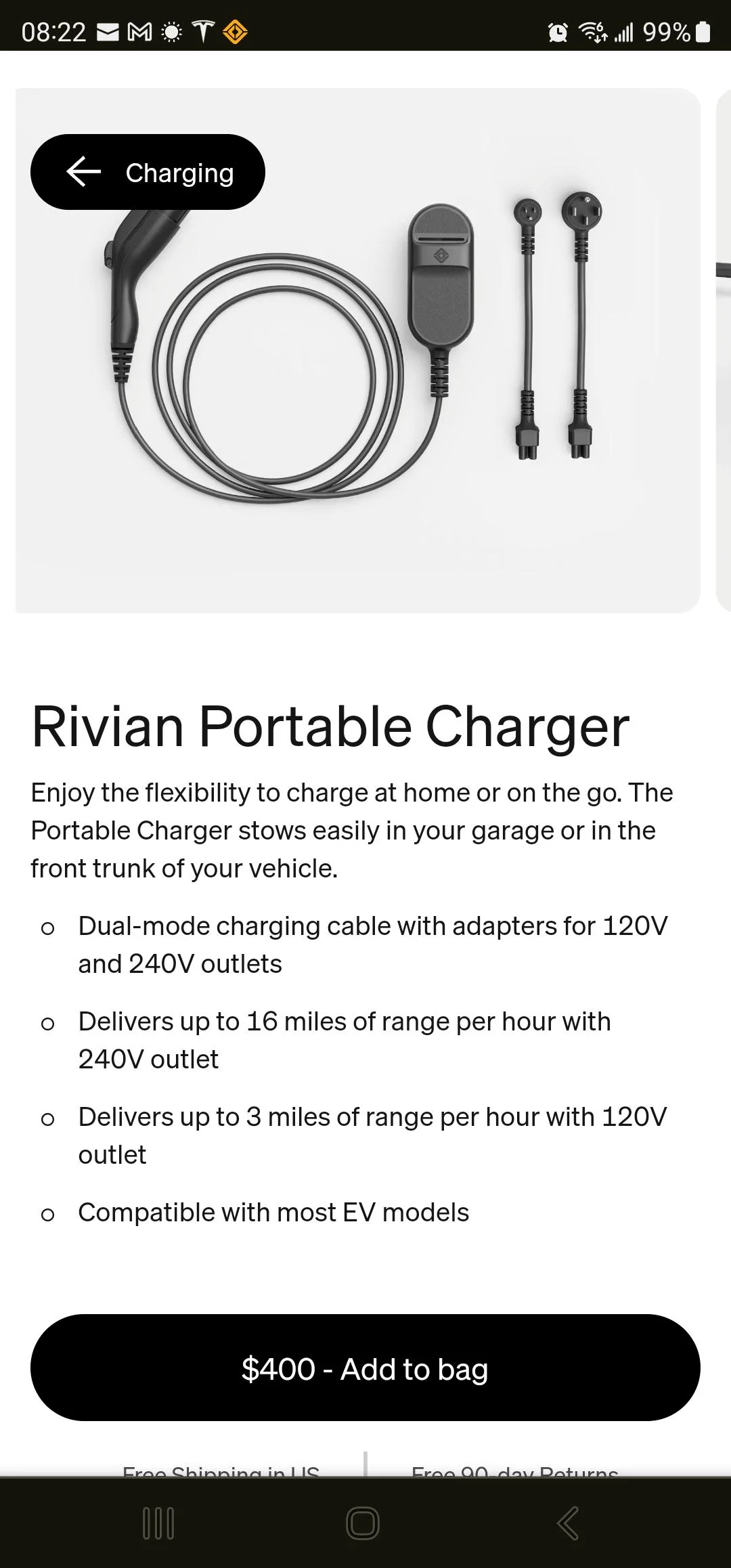 Rivian R1T R1S 110 V AC adapter cord Screenshot_20231112_082254_Chrom